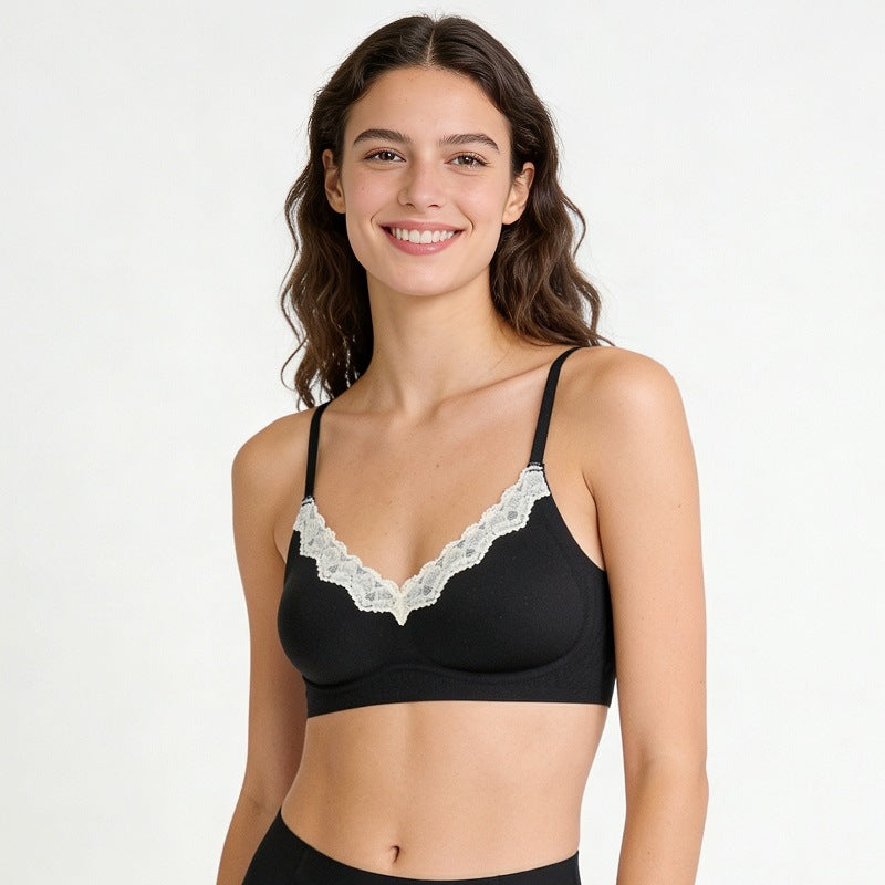 V-neck Lace Seamless Comfortable Bra