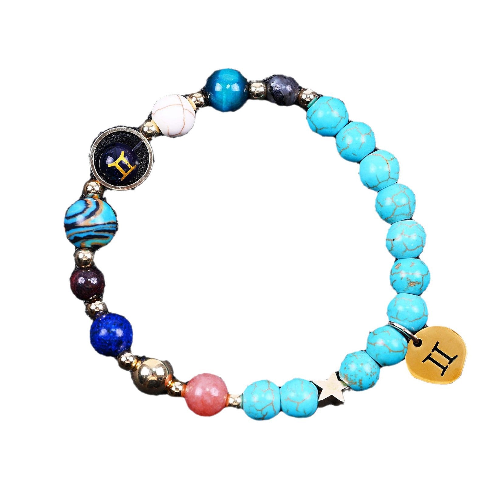 Twelve Constellation Constellation Blue San Bracelet 8mm Turquoise Beaded
