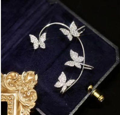 Fashion Earring Butterfly Ear Clip And Ear Hook Jewelry