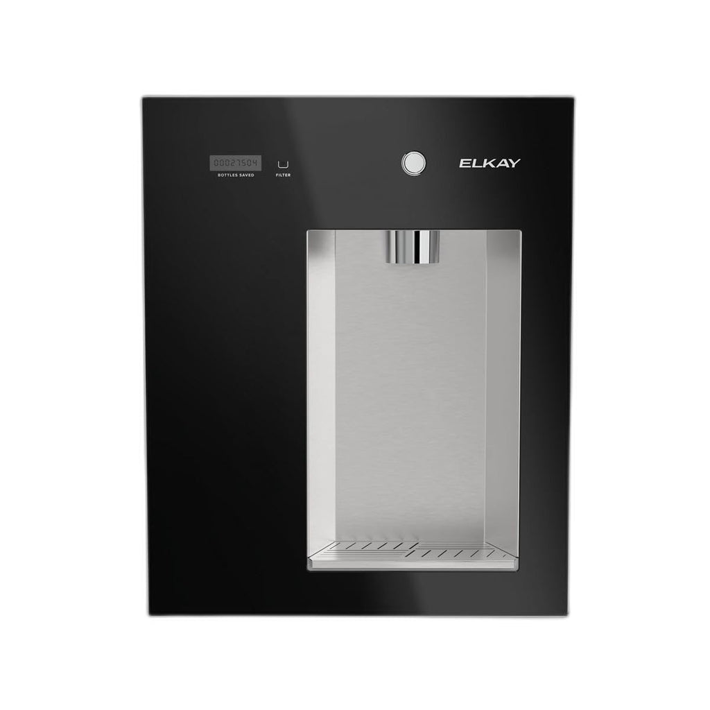 Elkay Liv EZ Built-in Filtered Wall-Mount Water Dispenser – Battery Powered, NSF Certified, Push Button, Reduces Lead & PFAS, Steel Gray – Ideal for Home