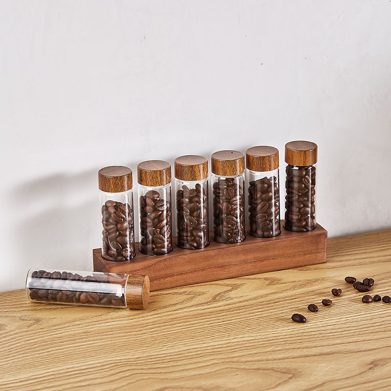 Glass Bottle Transparent Bean Display Rack Storage
