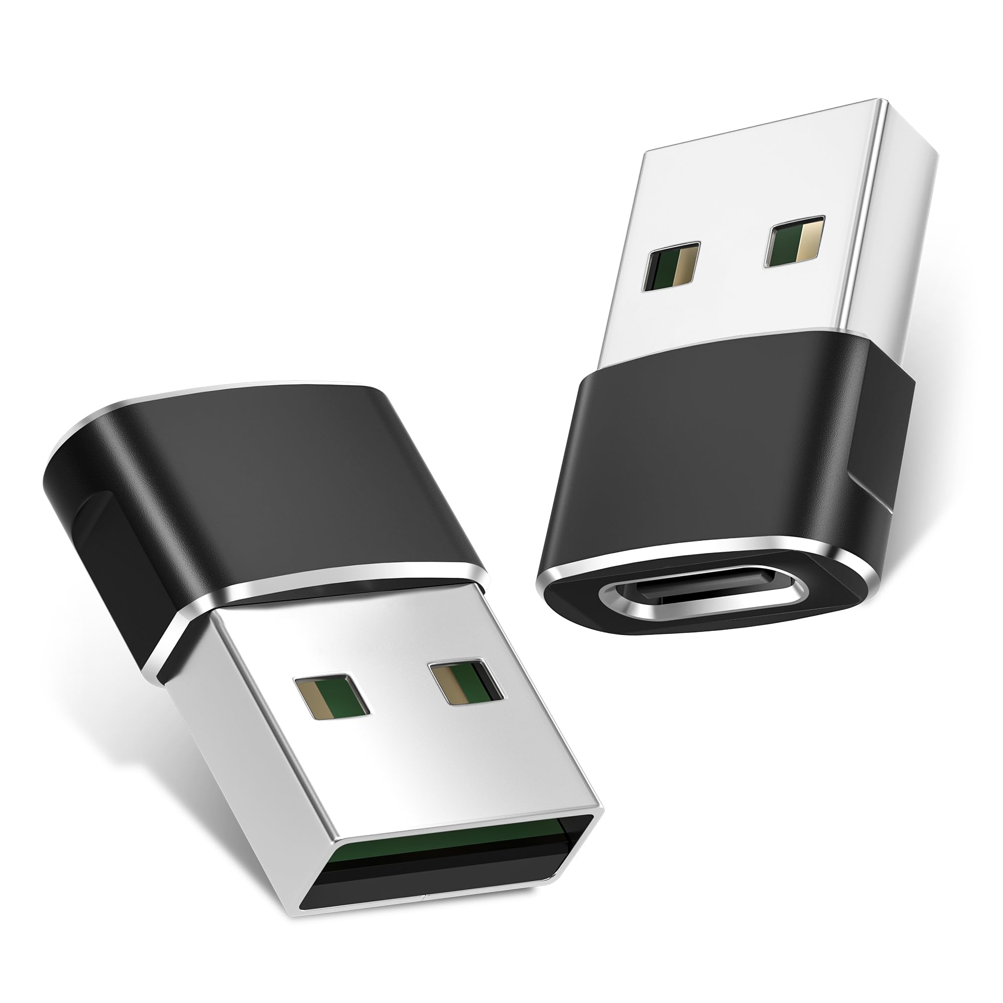 Basesailor USB to USB C Adapter for iPhone 17 Pro Max,17e 16 15 Charger Adapter 2Pack,Type C Female to USBA Male Converter for Apple Watch iWatch S11/10,AirPods Pro 3 4,iPad mini 7 Air,Samsung S26 S25