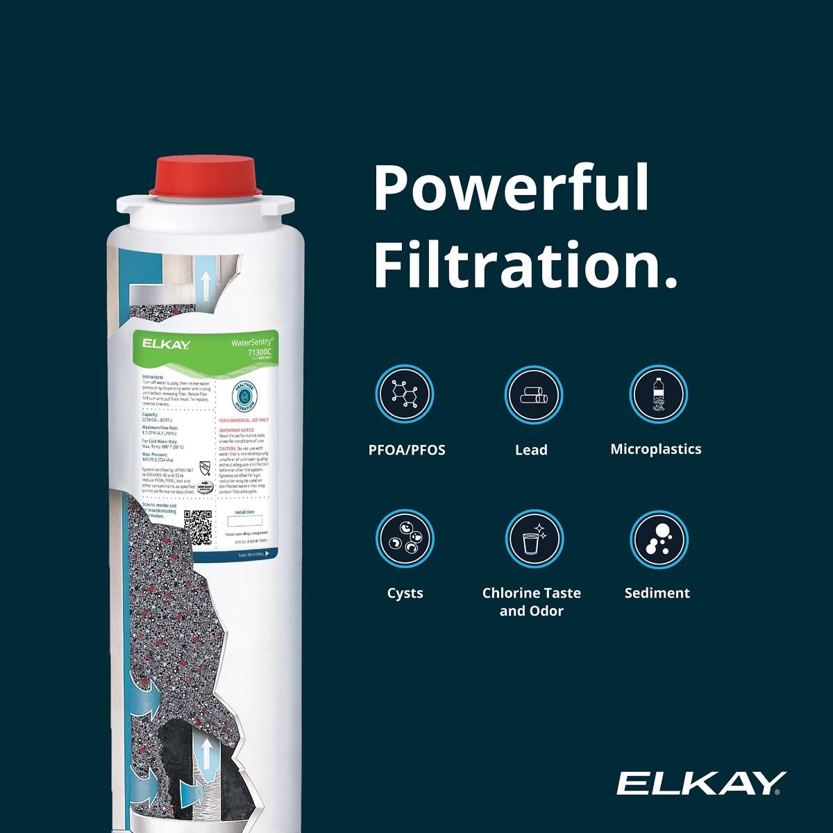 Elkay Liv EZ Built-in Filtered Wall-Mount Water Dispenser – Battery Powered, NSF Certified, Push Button, Reduces Lead & PFAS, Steel Gray – Ideal for Home