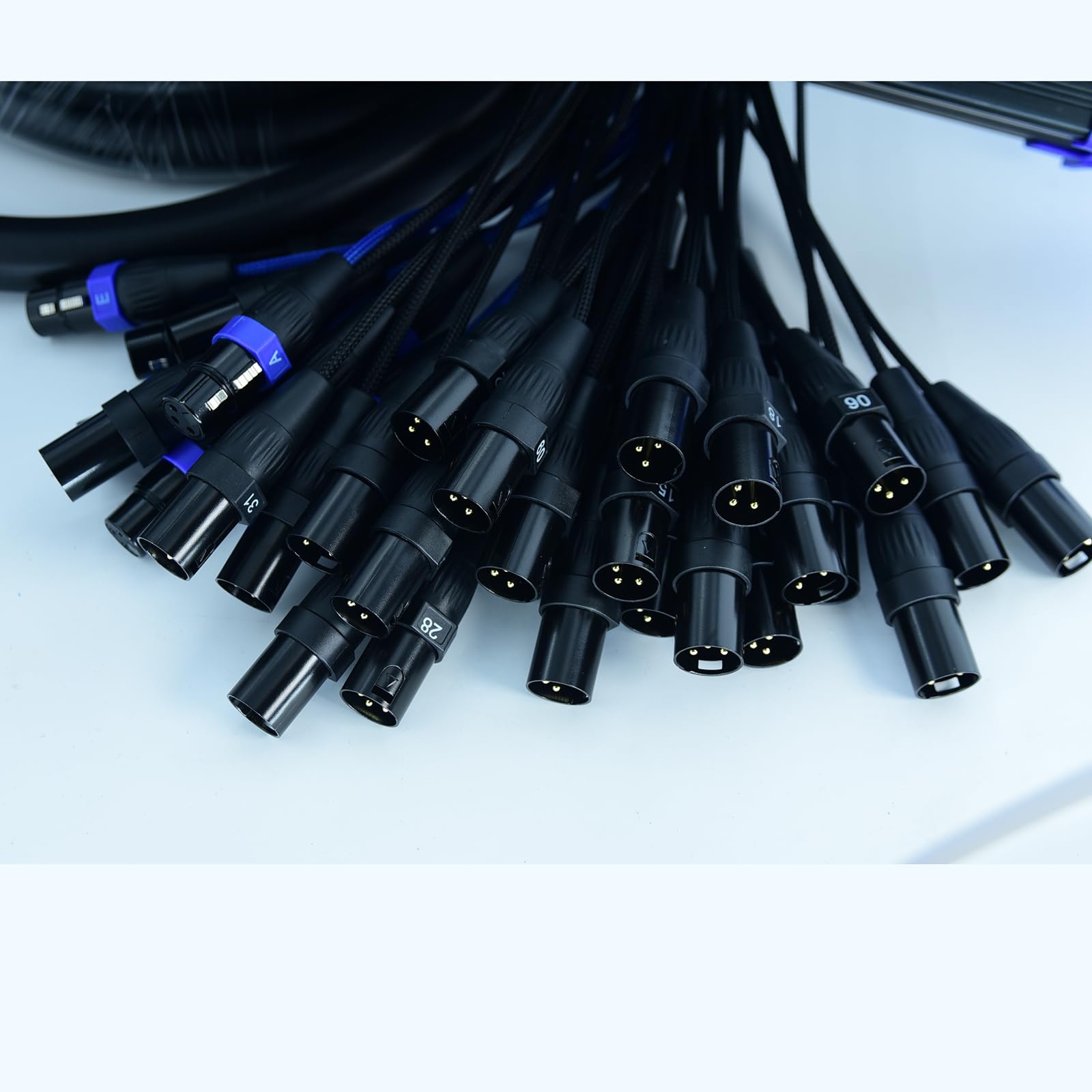 Arklove 32 Send Female 8 Return Male 40-Channel Low Profil XLR 1/4" TRS Send Sub Combo Splitter Snake Cable 10ft