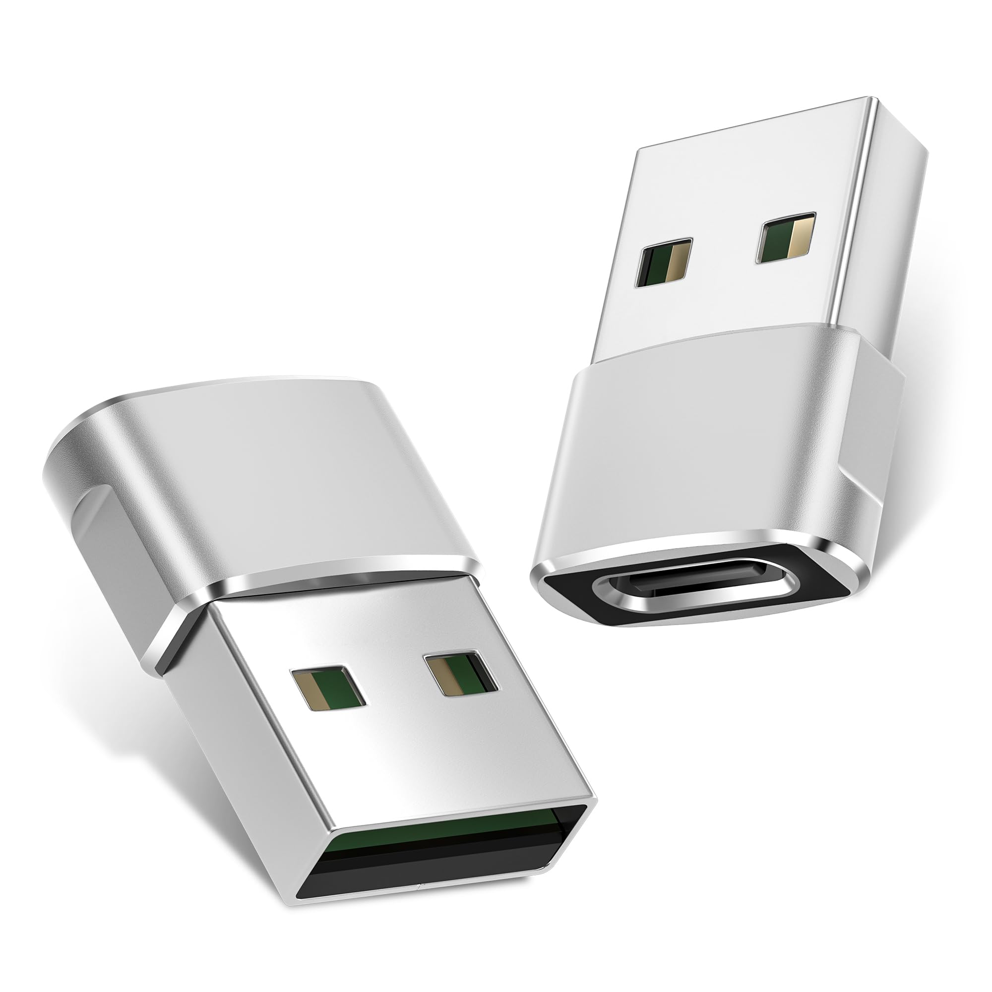 Basesailor USB to USB C Adapter for iPhone 17 Pro Max,17e 16 15 Charger Adapter 2Pack,Type C Female to USBA Male Converter for Apple Watch iWatch S11/10,AirPods Pro 3 4,iPad mini 7 Air,Samsung S26 S25