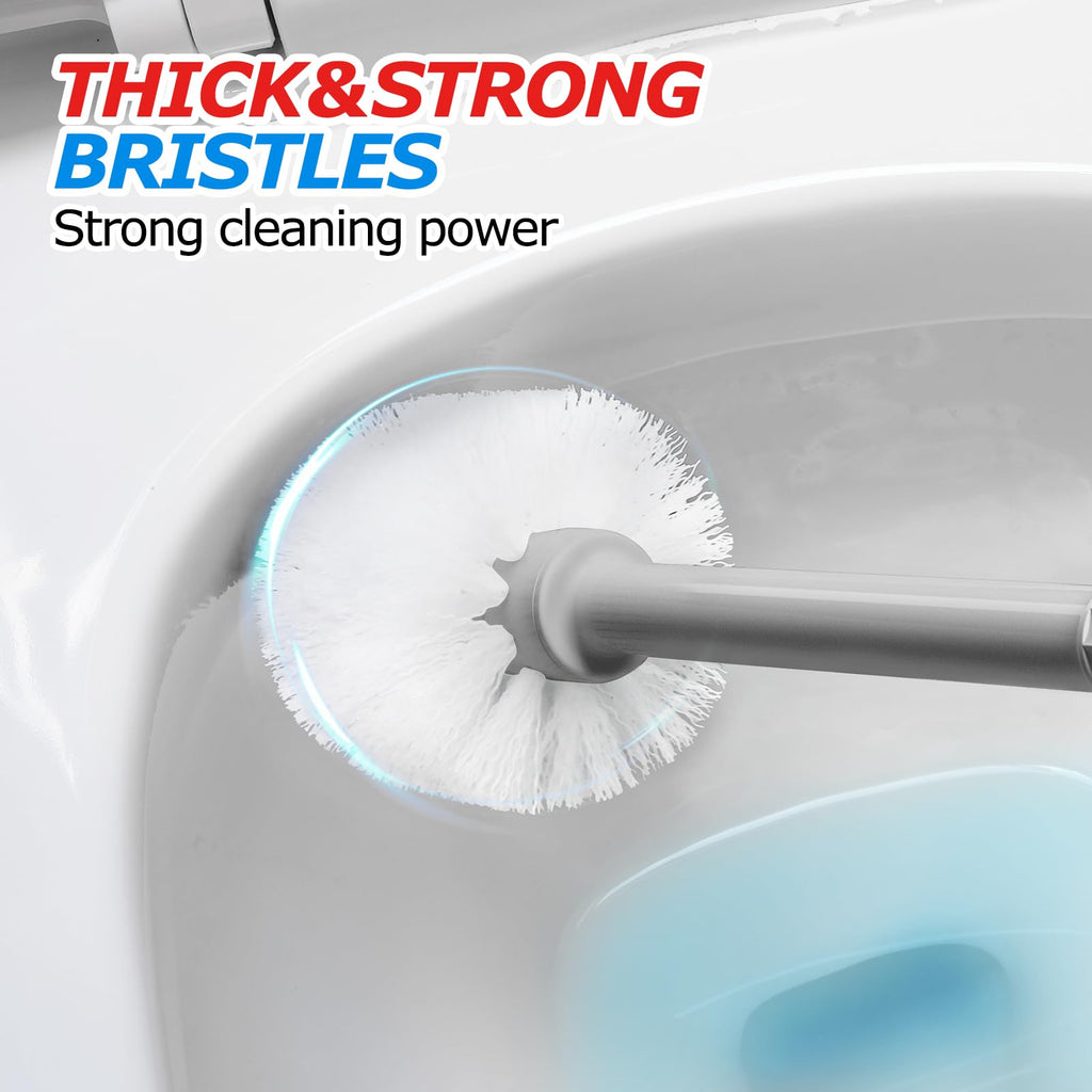 FORASTO 2 in 1 Toilet Plunger and Brush Set，Extended Handle Plunger，Toilet Bowl Brush Plunger Set, Bathroom Cleaning Tools ，Toilet Brush Plunger Combo，Cleaning Brush，Bathroom Cleaning Supplies