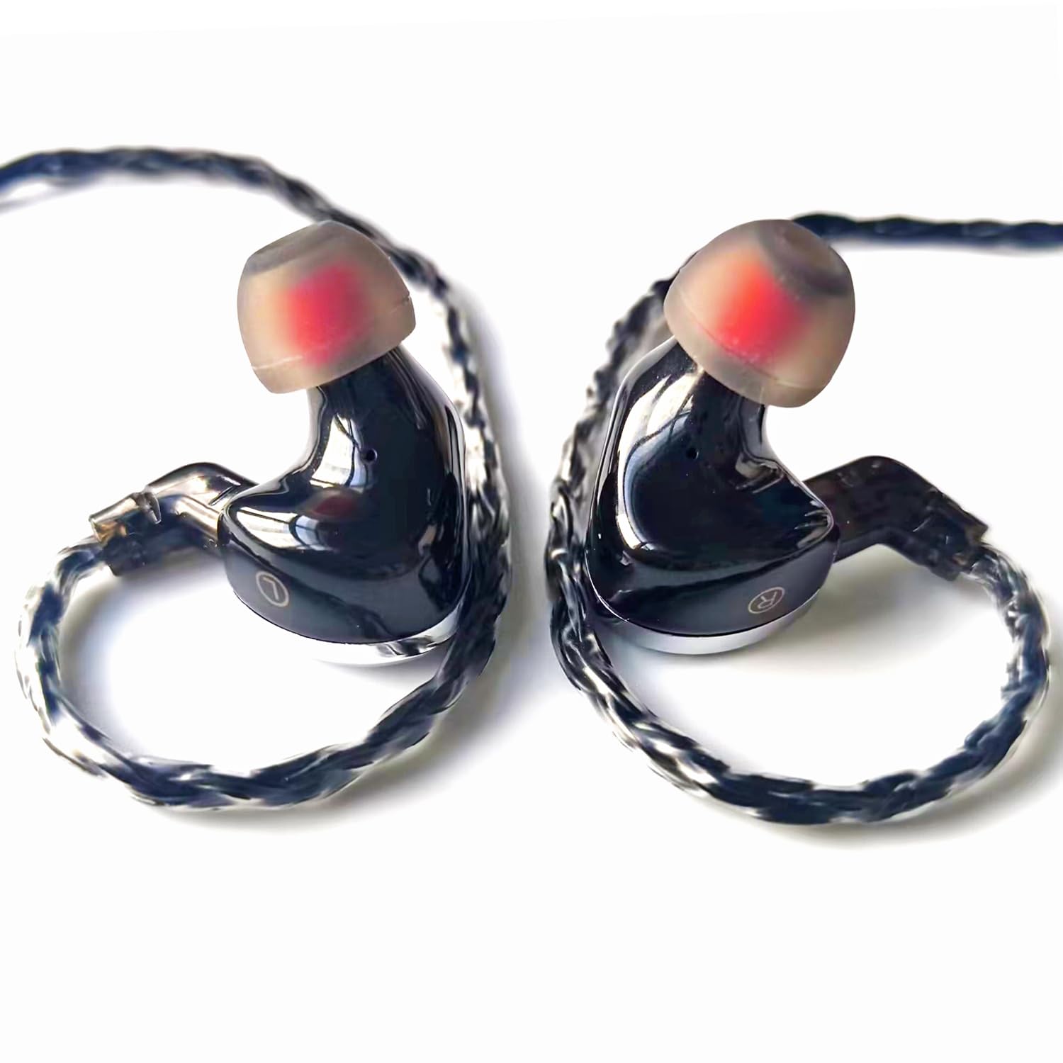 IEM Upgrade Cable, 16 Core Silver Plated Earphone Upgraded Cords, QDC-C Pin 1.5m in Ear Monitor Cable for KZ ZS10 ZSN PRO AS16 CCA CRA C12(Recessed 2pin 3.5mm 4.9ft) Black