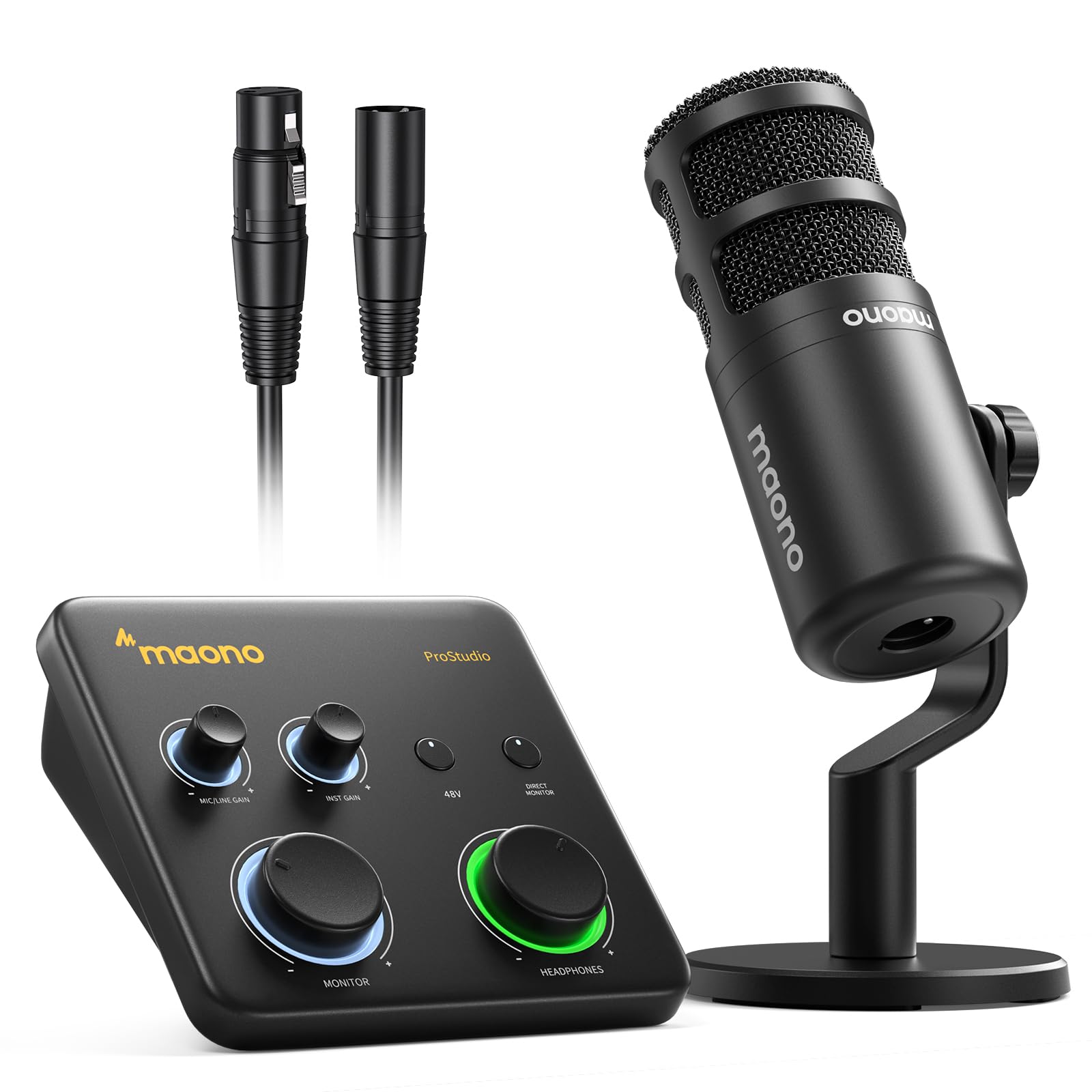 MAONO USB Audio Interface for PC: Interface with XLR Input 24-bit/192kHz Routing Software LOOPBACK ASIO Driver for Recording Music, Home-Studio, Guitar, Podcast, Streaming, DAW(PS22 Lite Black)