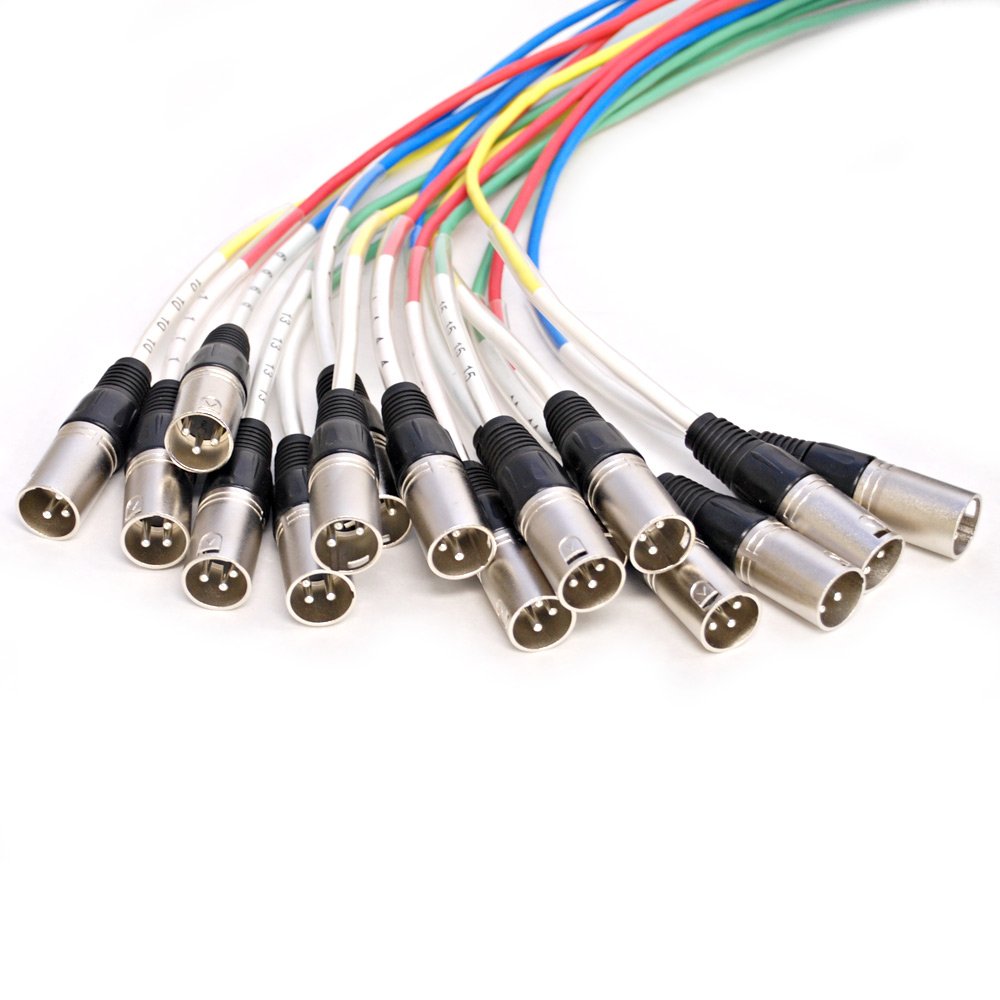 Seismic Audio SARMSS-16x515 Rack Mount 16 Channel XLR TRS Combo Splitter Snake Cable - 5' & 15' XLR trunks