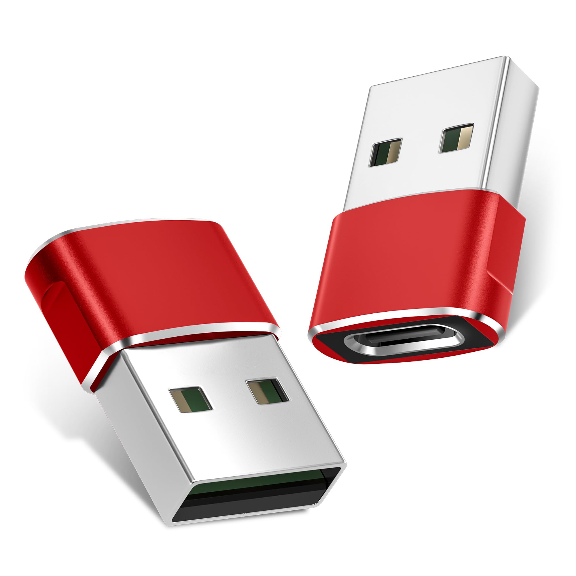 Basesailor USB to USB C Adapter for iPhone 17 Pro Max,17e 16 15 Charger Adapter 2Pack,Type C Female to USBA Male Converter for Apple Watch iWatch S11/10,AirPods Pro 3 4,iPad mini 7 Air,Samsung S26 S25