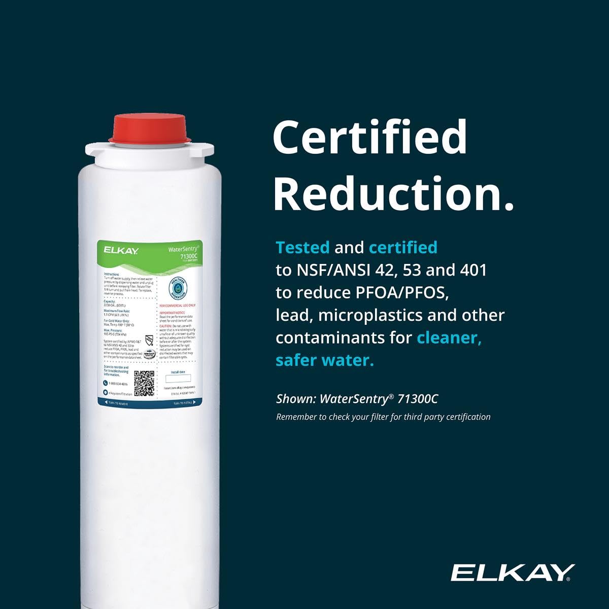 Elkay Liv EZ Built-in Filtered Wall-Mount Water Dispenser – Battery Powered, NSF Certified, Push Button, Reduces Lead & PFAS, Steel Gray – Ideal for Home