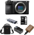 Sony Alpha a6700 Mirrorless Camera Body Bundle with 128GB SD Card, Shoulder Bag, Extra Battery, Charger, Card Reader, Sony 1 Year Limited Warranty