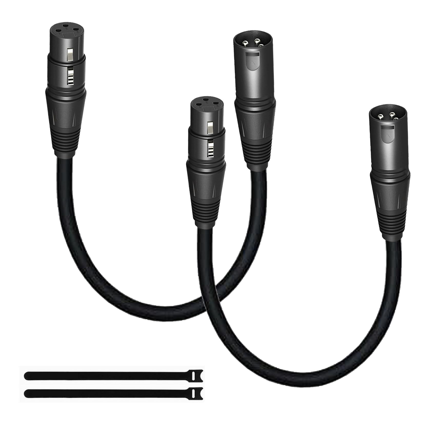 XLR Cables 5FT 2 Pack,XLR Male to Female 3 Pins Microphone Cable,Shielded Balanced Oxygen-Free Copper (OFC) Speaker Cord