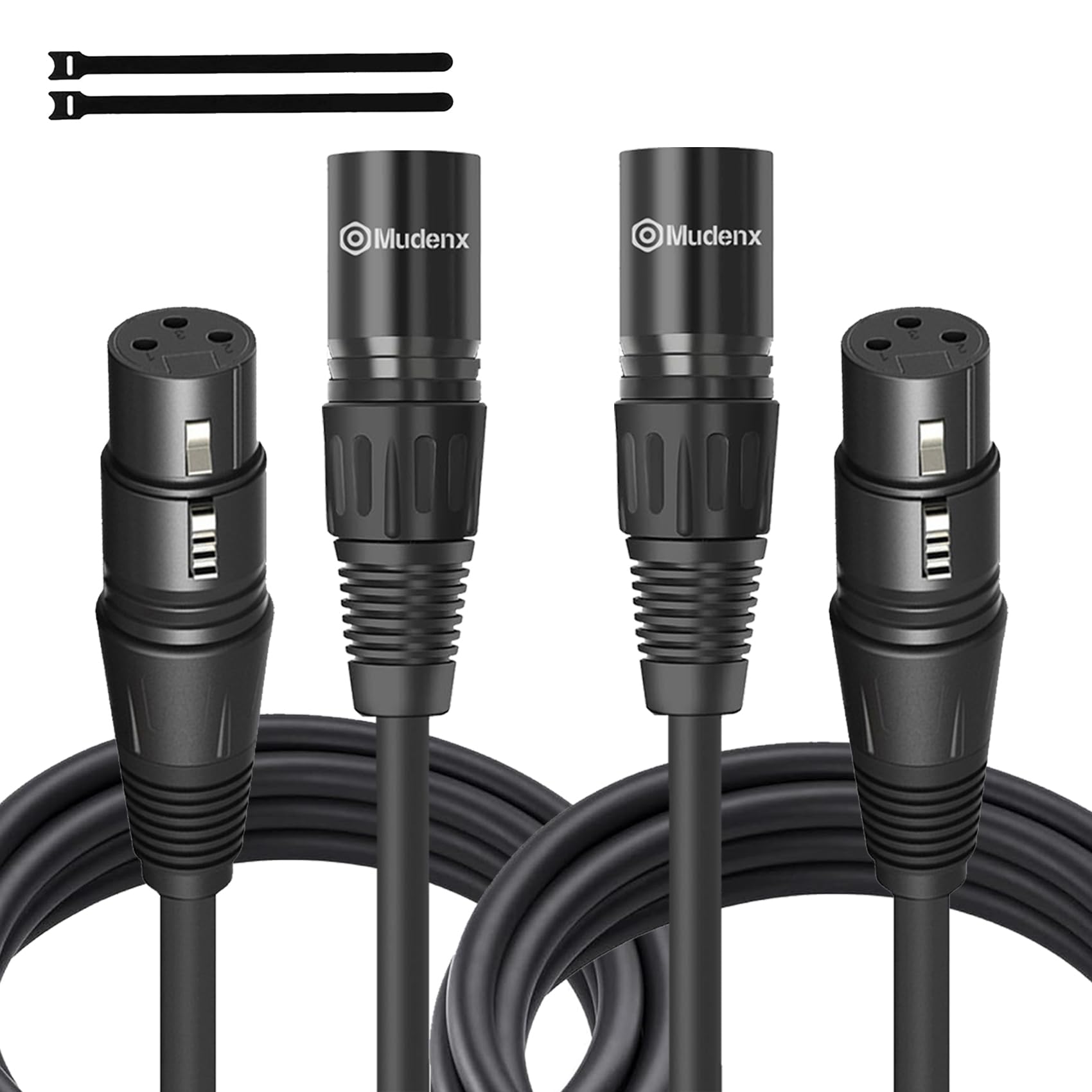 XLR Cables 5FT 2 Pack,XLR Male to Female 3 Pins Microphone Cable,Shielded Balanced Oxygen-Free Copper (OFC) Speaker Cord