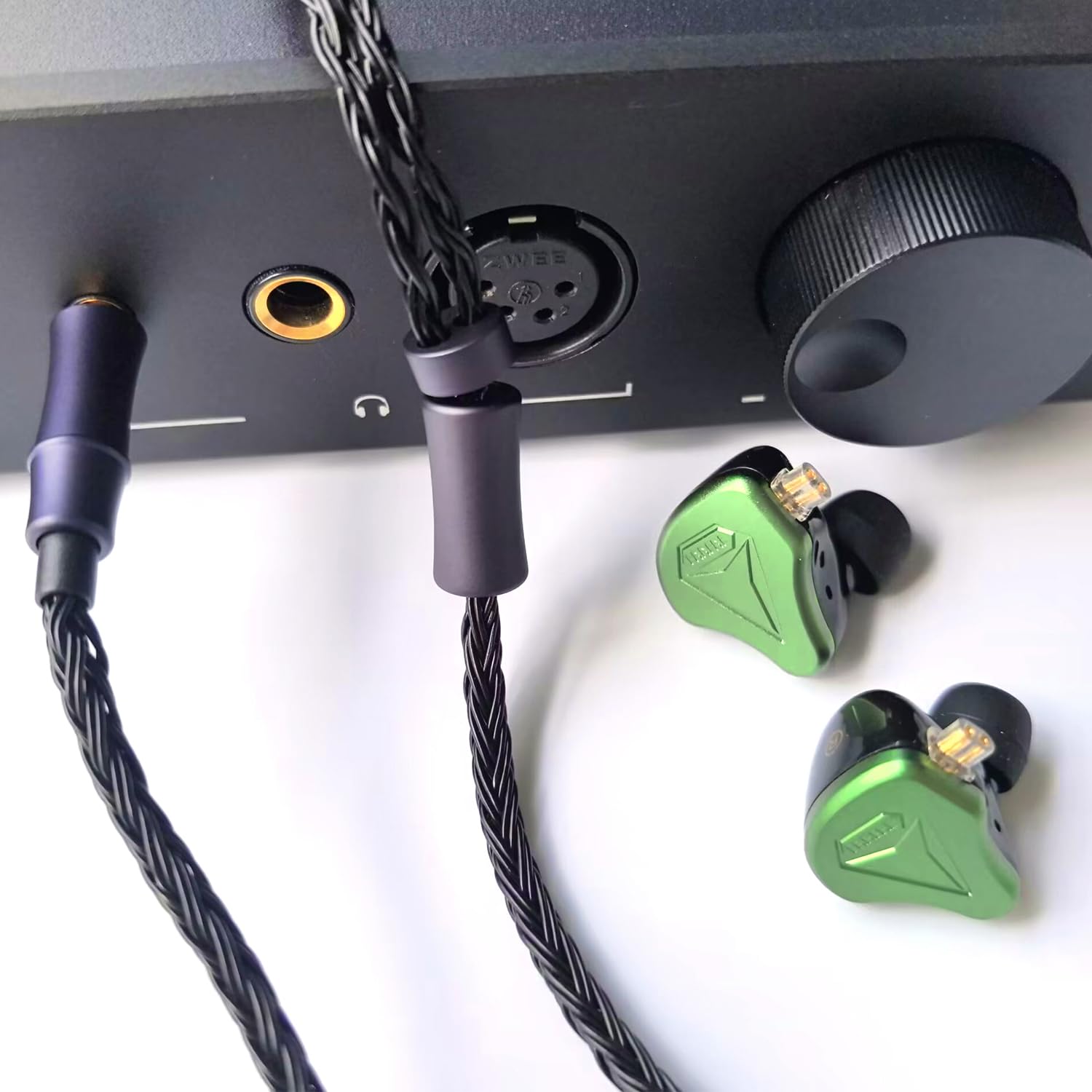 IEM Upgrade Cable, 16 Core Silver Plated Earphone Upgraded Cords, QDC-C Pin 1.5m in Ear Monitor Cable for KZ ZS10 ZSN PRO AS16 CCA CRA C12(Recessed 2pin 3.5mm 4.9ft) Black