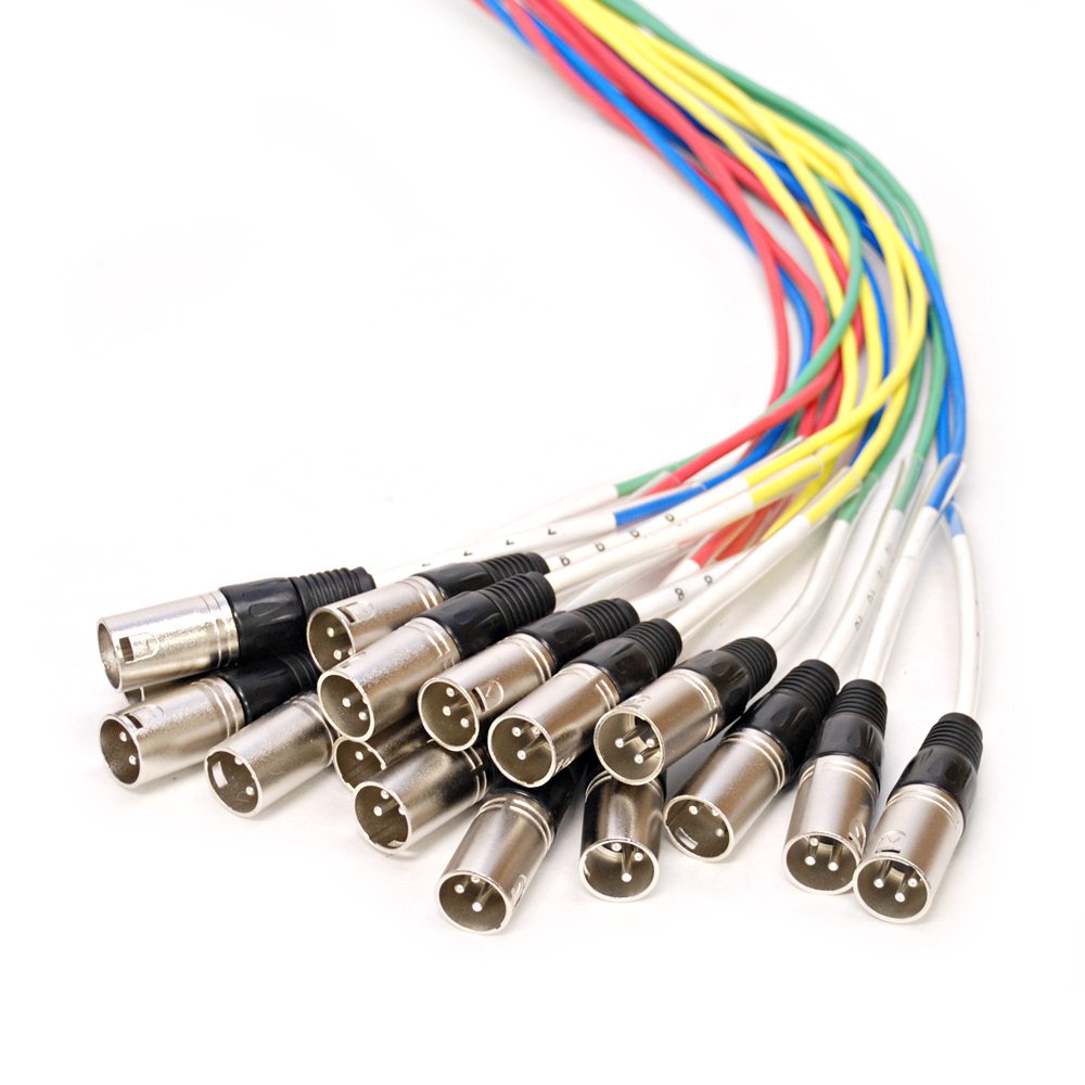Seismic Audio SARMSS-16x515 Rack Mount 16 Channel XLR TRS Combo Splitter Snake Cable - 5' & 15' XLR trunks