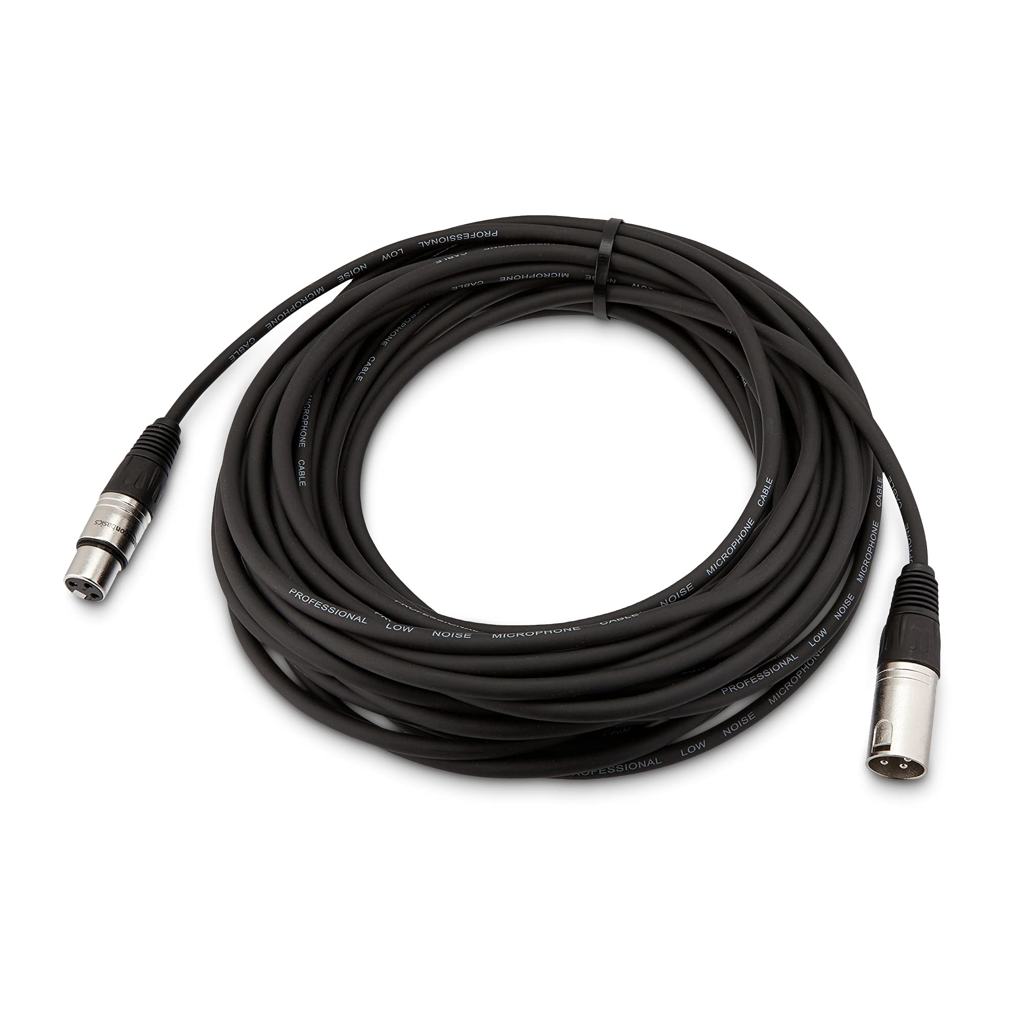Amazon Basics XLR Male to Female Microphone Cable for Speaker or PA System, Recording Studio, All Copper Conductors, Low Noise Shielding, 6MM PVC Jacket, 6 Foot, Black