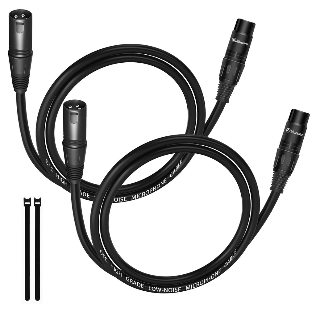 XLR Cables 5FT 2 Pack,XLR Male to Female 3 Pins Microphone Cable,Shielded Balanced Oxygen-Free Copper (OFC) Speaker Cord