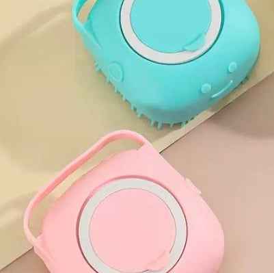 Silicone Dog Bath Massage Gloves Brush Pet Cat Bathroom Cleaning Tool Comb Brush For Dog Can Pour Shampoo Dog Grooming Supplies