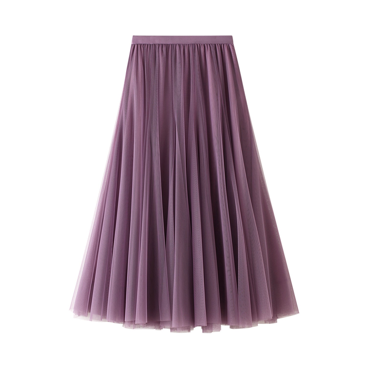 New Autumn And Winter High Waist Mid-length Tulle Skirt Pleated Skirt
