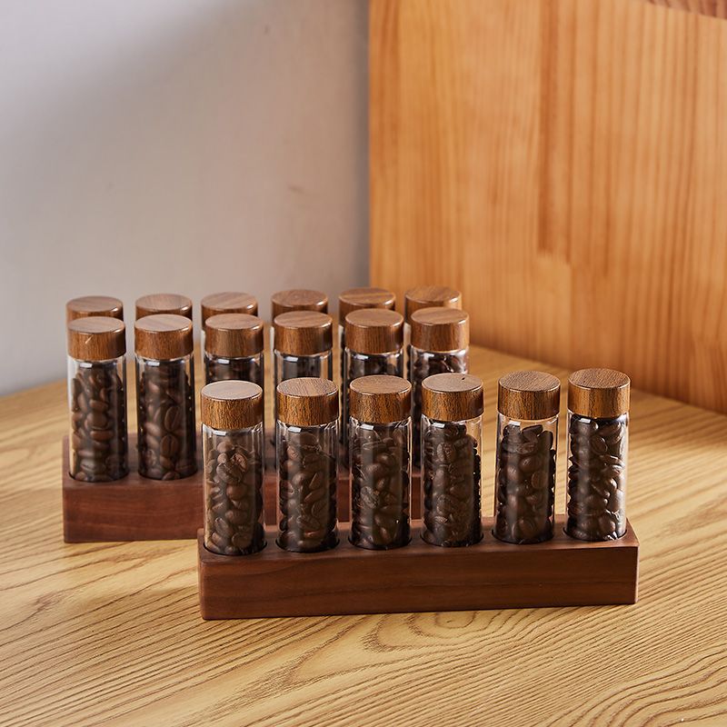 Glass Bottle Transparent Bean Display Rack Storage