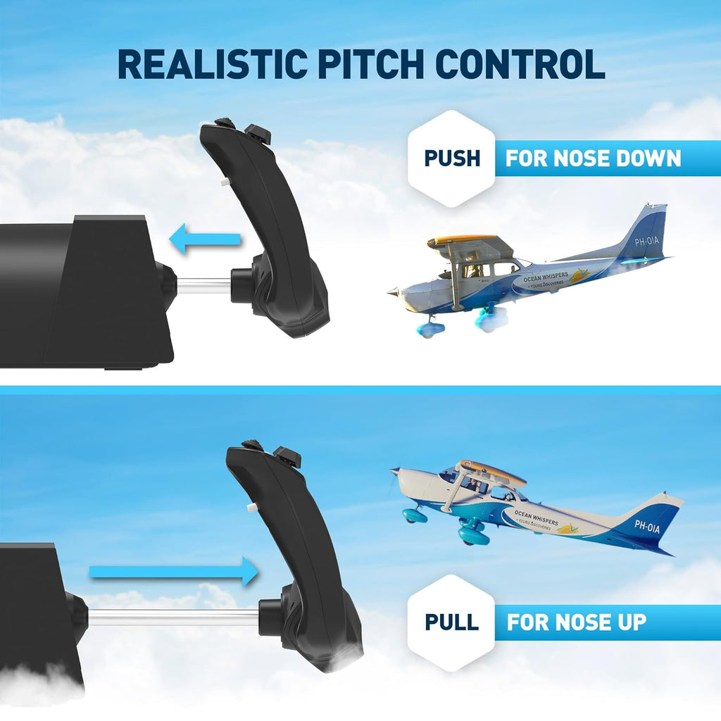 Honeycomb Alpha LITE - compact yoke for flight simulation, 180 rotation, programmable buttons, sturdy steel shaft, clear design perfect for sim beginners, plug & fly with MSFS 2024 [video game] [video game] [video game]