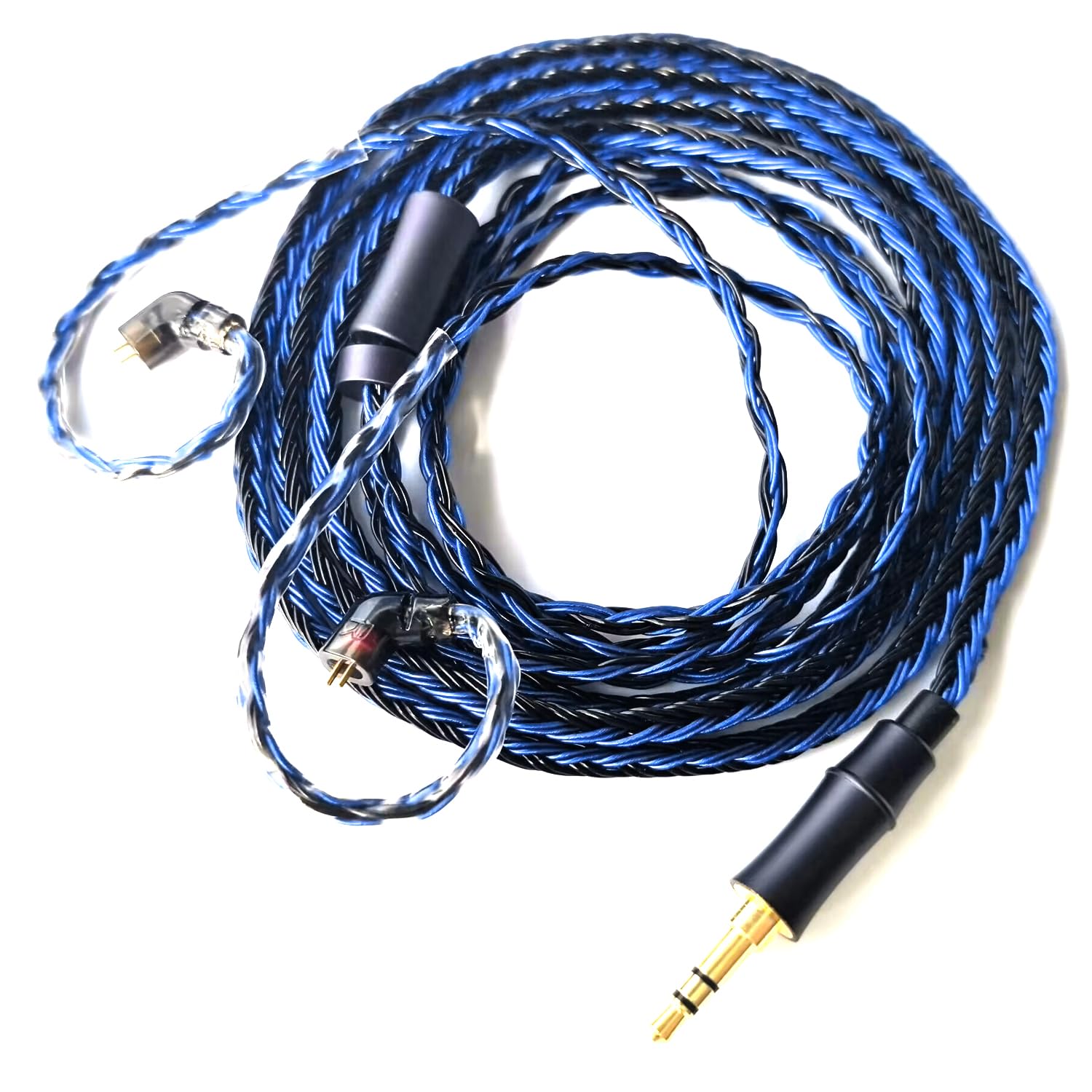 IEM Upgrade Cable, 16 Core Silver Plated Earphone Upgraded Cords, QDC-C Pin 1.5m in Ear Monitor Cable for KZ ZS10 ZSN PRO AS16 CCA CRA C12(Recessed 2pin 3.5mm 4.9ft) Black