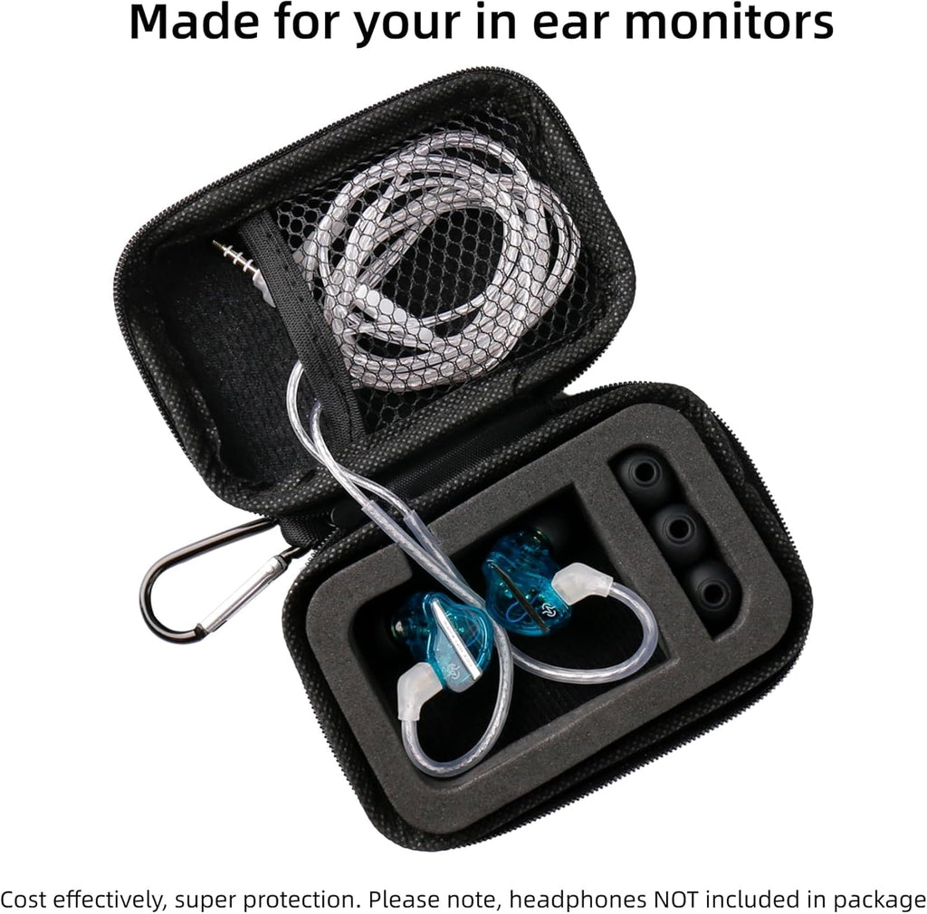 Estuche IEM KZ ZS10 Pro para monitor intrauricular, estuche para auriculares CCZ ZC02 con mosquetón, bolsa de almacenamiento de viaje EVA para CCA CRA, Shure SE215, Moondrop Chu, CCZ Melody, KBEAR KS1
