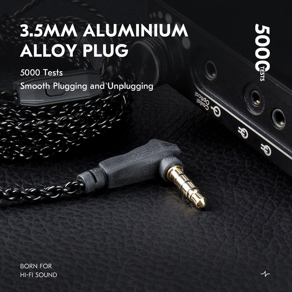 KZ ZS10 PRO Cable 2M IEM Cable in Ear Monitor Cable with 3.5mm Plug for KZ ZS 10 PRO/ZS10 PRO X/EDX PRO/ZAR/Castor/ZSN PRO/ZSN PRO X/ES4/ZSR//ZS10 PRO 2/ZS12 PRO X (3.5mm Without Mic, QDC)