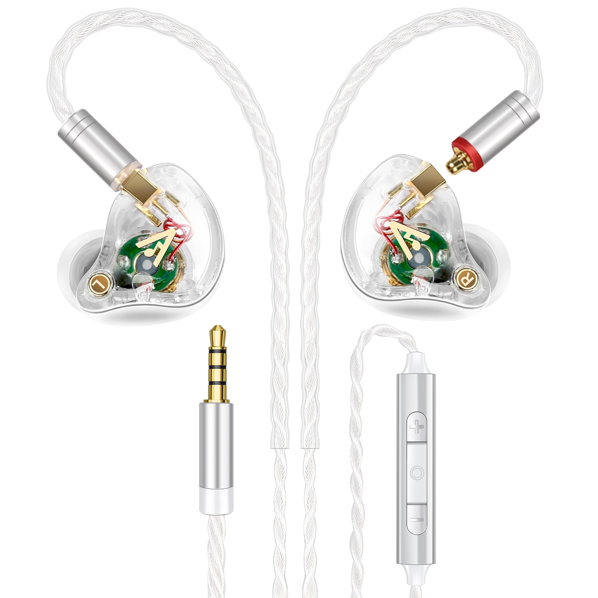 Vibes 202MC USB-C Wired Earbuds - USBC HiFi in Ear Headphones for iPhone 17/16/15 - Noise Isolating Ear Buds w/ Mic - Clear Sound, Deep Bass & Comfort-Fit Earphones - Silver Plated Cord, Carrying Case
