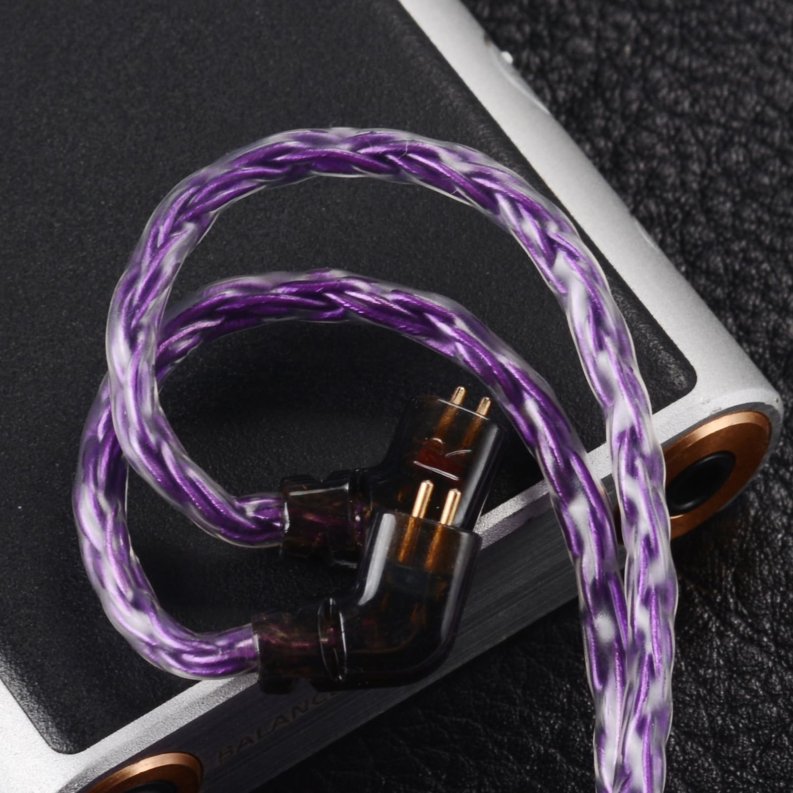 IEM Upgrade Cable, 16 Core Silver Plated Earphone Upgraded Cords, QDC-C Pin 1.5m in Ear Monitor Cable for KZ ZS10 ZSN PRO AS16 CCA CRA C12(Recessed 2pin 3.5mm 4.9ft) Black