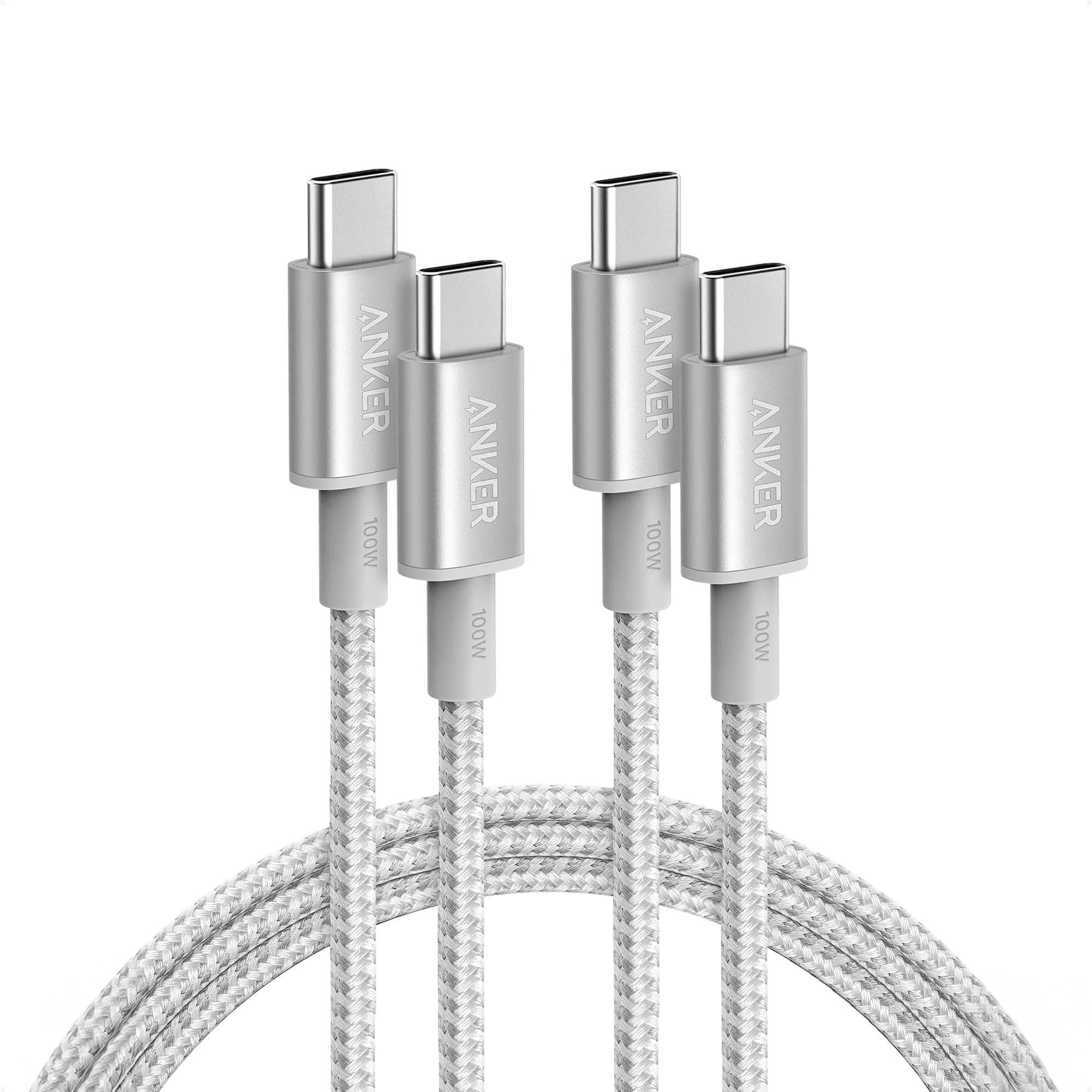 Anker USB C to USB C Cable, 2-Pack 6 FT (1.8 m) Type C 100W Charger Cord, Fast Charging for iPhone 17 Series, MacBook Pro 2020, Pixel, and More (Black, Not for Video Output)