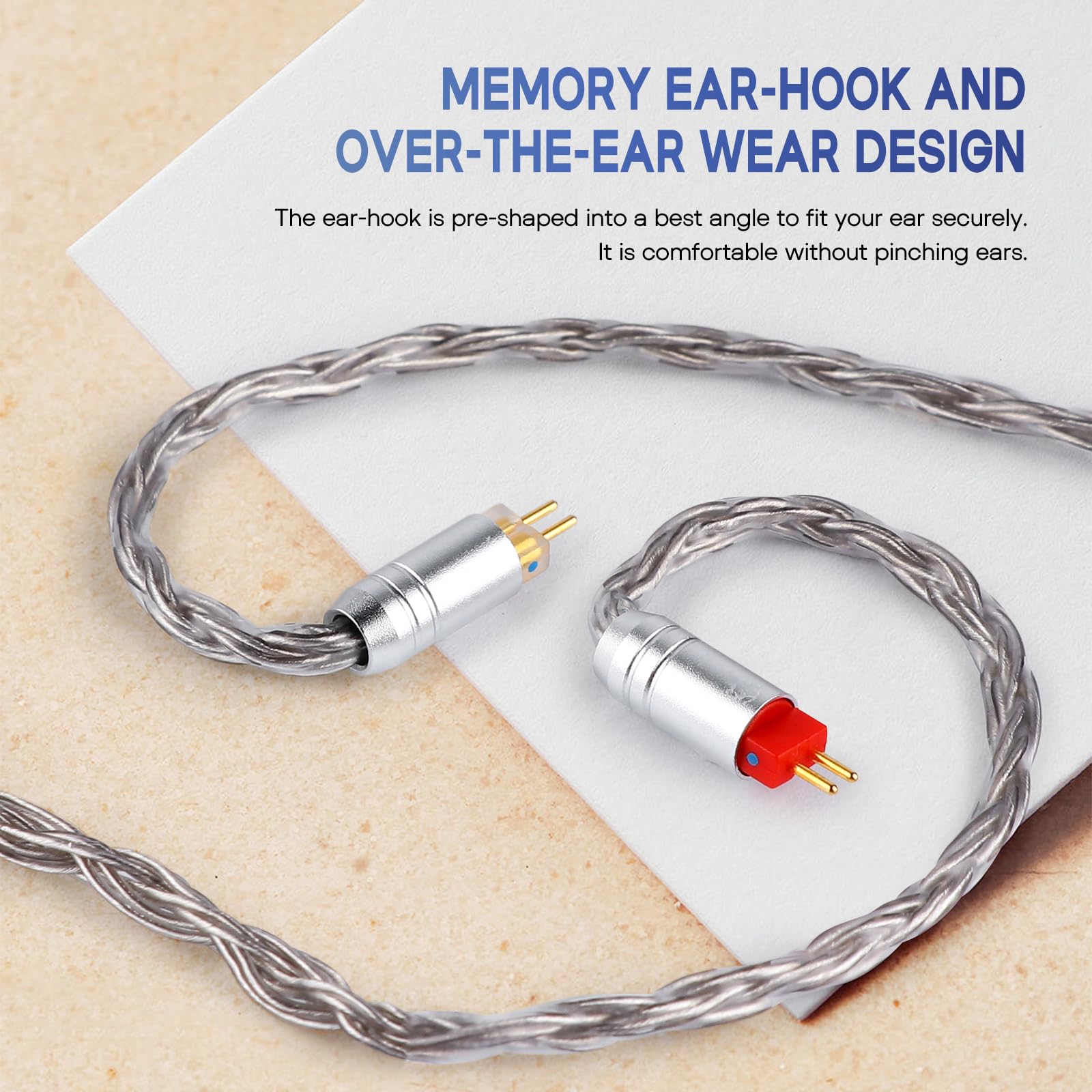 Linsoul Tripowin Zonie IEM Cable, 16 Core Silver Plated Earphone Upgraded Cords, 1.25m SPC in Ear Monitor Cable for 7hz Zero:2 Orchestra Lite Cadenza Hype4 Supermix4(2pin 0.78mm, 3.5mm)(Violet)