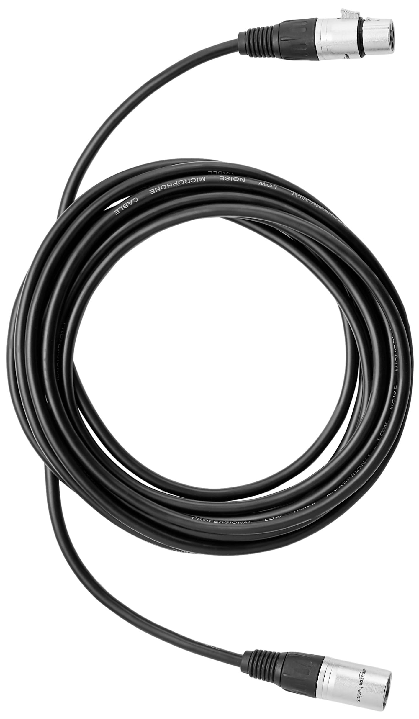 Amazon Basics XLR Male to Female Microphone Cable for Speaker or PA System, Recording Studio, All Copper Conductors, Low Noise Shielding, 6MM PVC Jacket, 6 Foot, Black