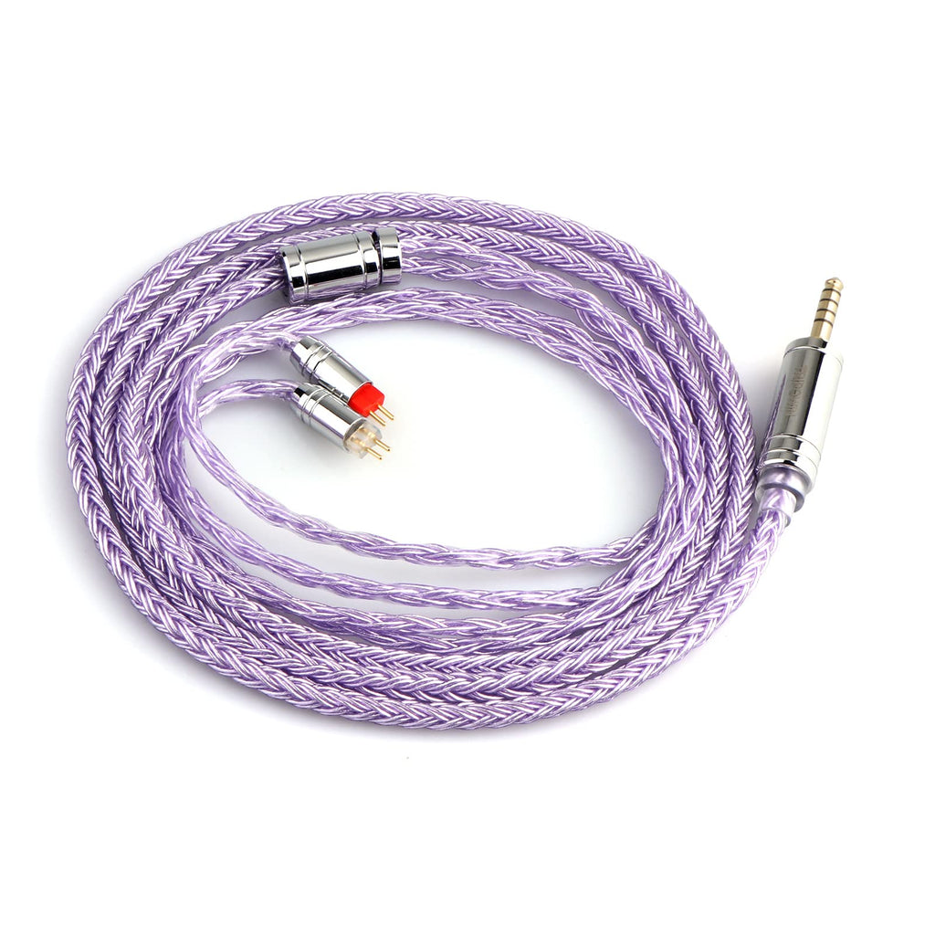 Linsoul Tripowin Zonie IEM Cable, 16 Core Silver Plated Earphone Upgraded Cords, 1.25m SPC in Ear Monitor Cable for 7hz Zero:2 Orchestra Lite Cadenza Hype4 Supermix4(2pin 0.78mm, 4.4mm)(Grey)