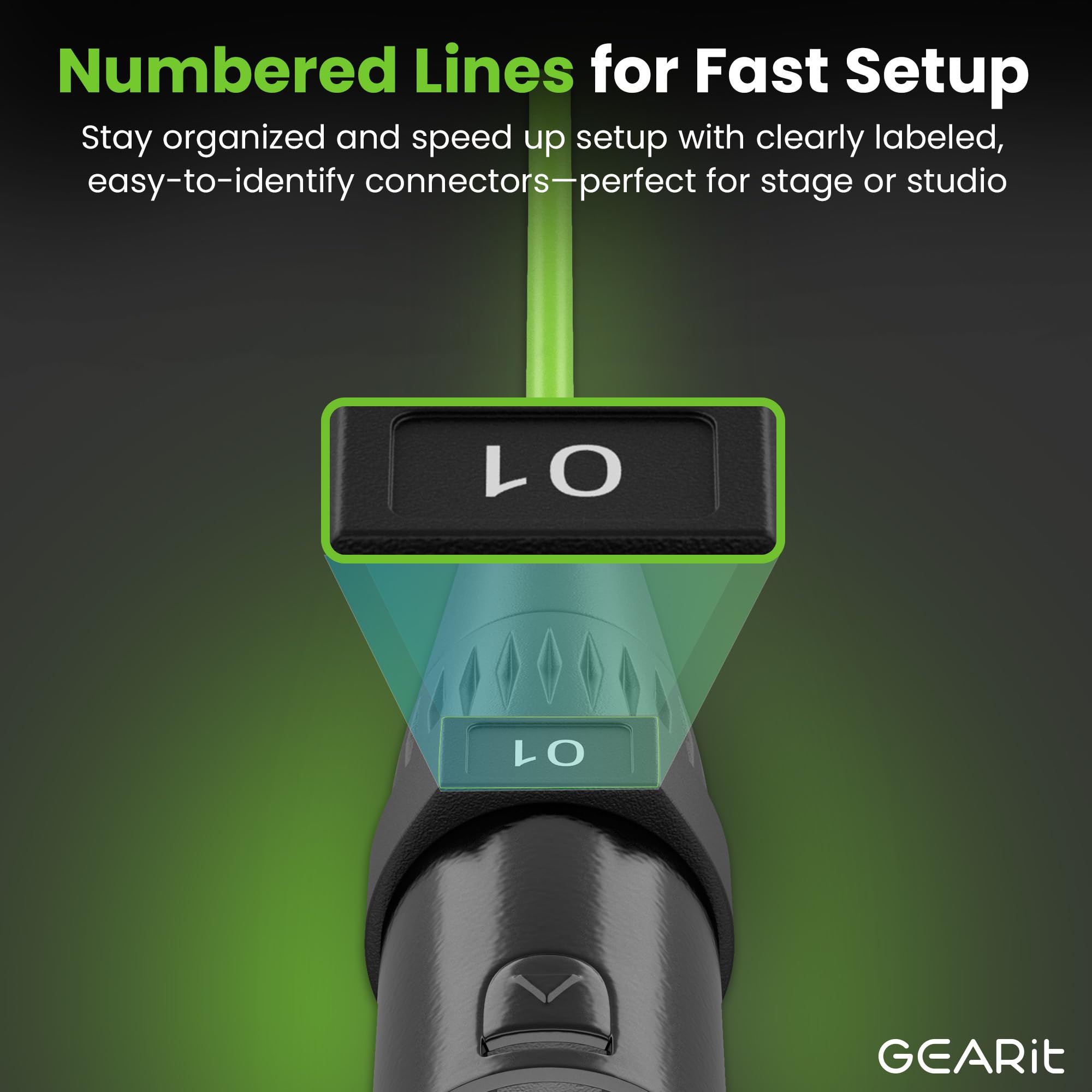 GearIT 8-Channel XLR Snake Cable (50 ft) - 100% Oxygen-Free Copper Snake Wire, Channel Labels, Metal XLR Connectors for Pro Audio - 50 Feet