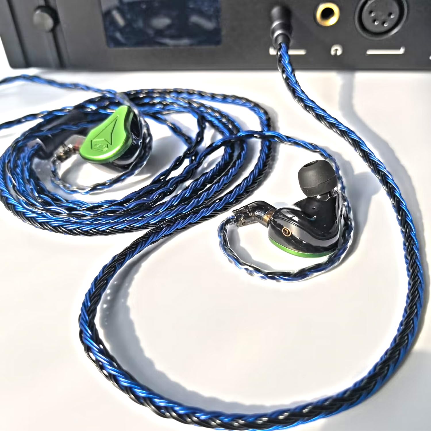 IEM Upgrade Cable, 16 Core Silver Plated Earphone Upgraded Cords, QDC-C Pin 1.5m in Ear Monitor Cable for KZ ZS10 ZSN PRO AS16 CCA CRA C12(Recessed 2pin 3.5mm 4.9ft) Black