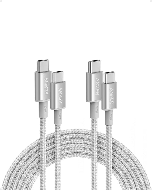 Anker USB C to USB C Cable, 2-Pack 6 FT (1.8 m) Type C 100W Charger Cord, Fast Charging for iPhone 17 Series, MacBook Pro 2020, Pixel, and More (Black, Not for Video Output)