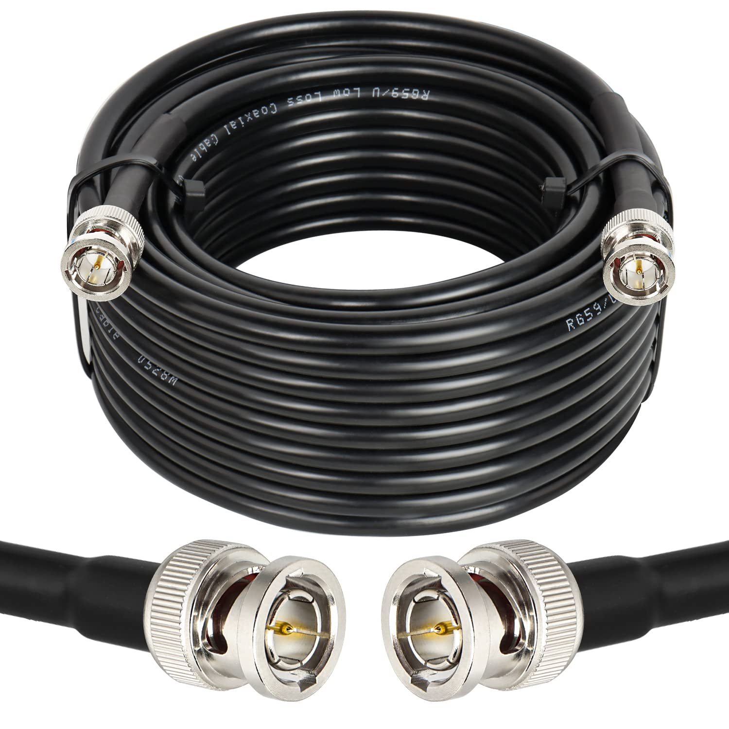 XRDS -RF 75FT SDI Cable, BNC Male Digital Video Cable 75 Ohm RG59 BNC Cables Supports HD-SDI/3G/6G-SDI/4K/8K
