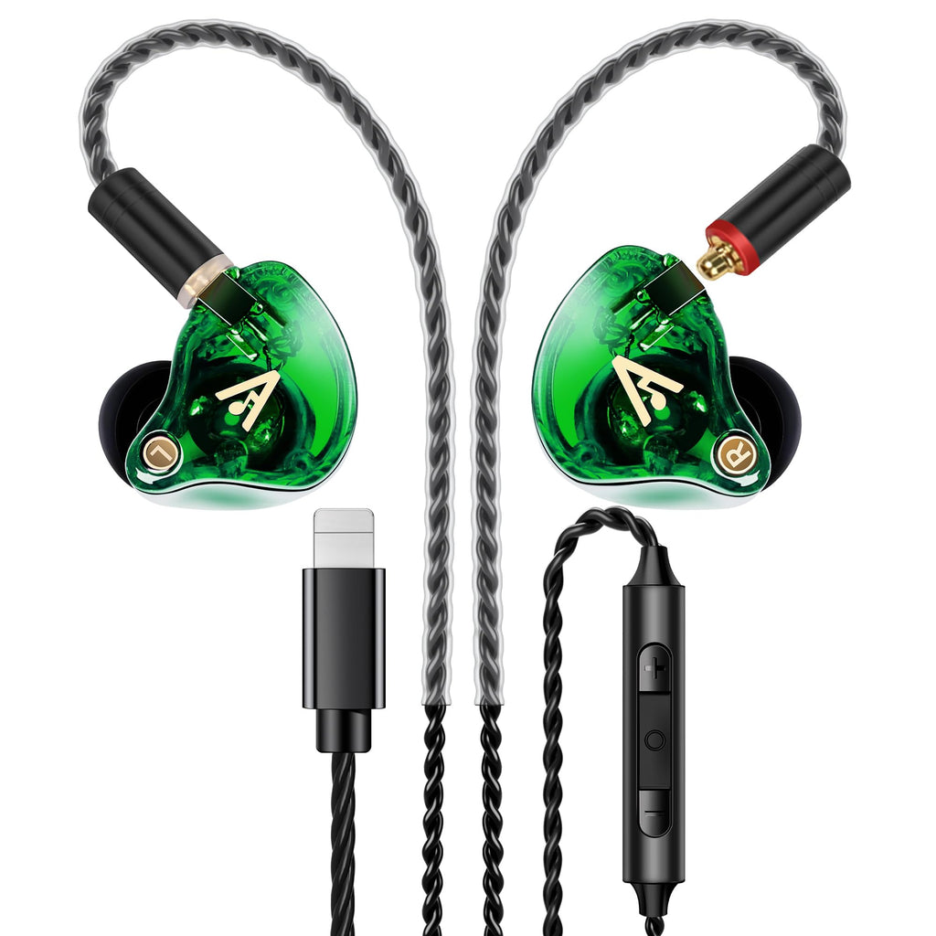 Vibes 202MC USB-C Wired Earbuds - USBC HiFi in Ear Headphones for iPhone 17/16/15 - Noise Isolating Ear Buds w/ Mic - Clear Sound, Deep Bass & Comfort-Fit Earphones - Silver Plated Cord, Carrying Case