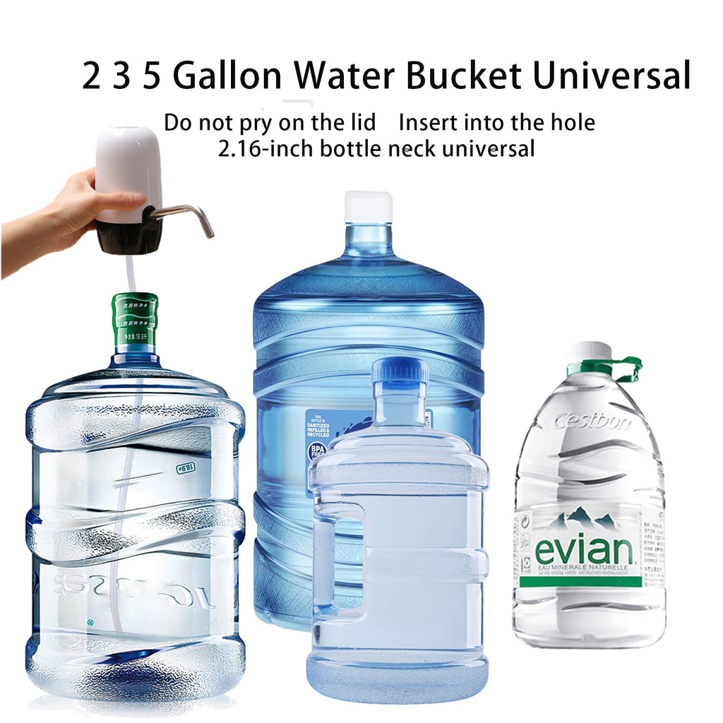 True Dual Water Pump 5 Gallon Water Dispenser,Portable High Battery Capacity USB Charging Water Jug Pump Easy to Use Water Dispenser for 5 Gallon Bottle Camping