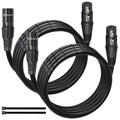 XLR Cables 5FT 2 Pack,XLR Male to Female 3 Pins Microphone Cable,Shielded Balanced Oxygen-Free Copper (OFC) Speaker Cord