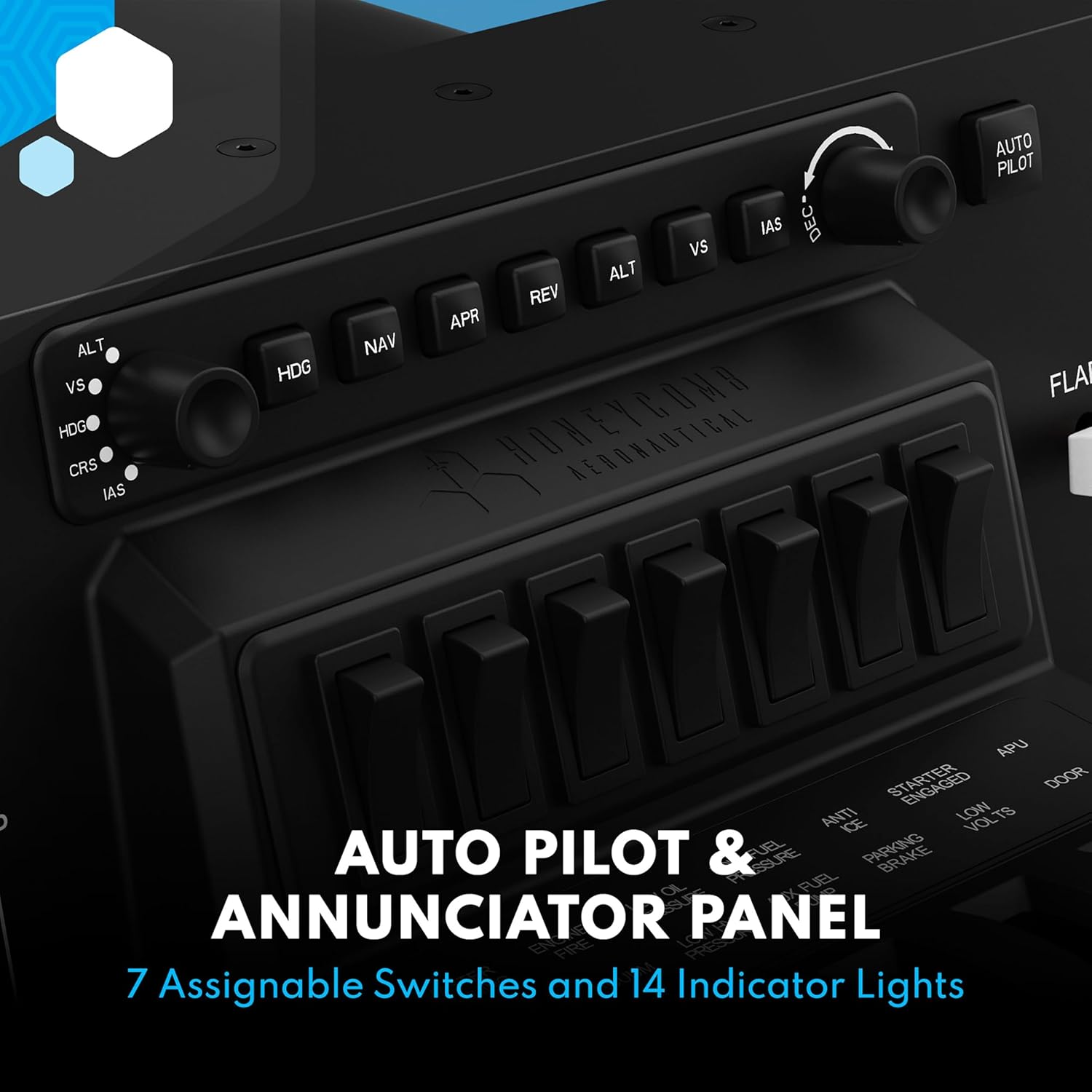 Honeycomb Bravo Throttle Quadrant — Flight Simulator Controls w/Autopilot, Annunciator Panel, Gear, Flaps, Trim Wheel — All-in-One Cockpit System w/Configurable Throttle Setup