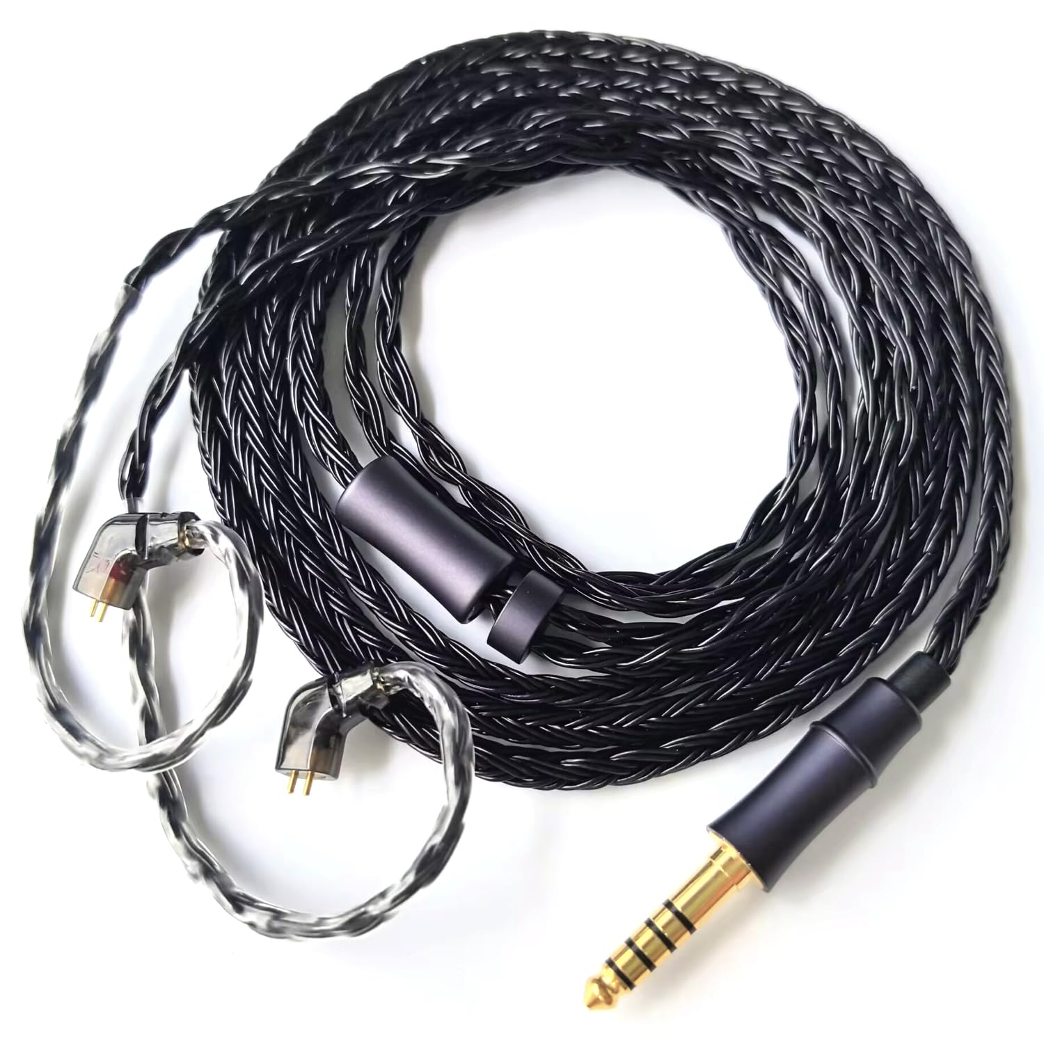IEM Upgrade Cable, 16 Core Silver Plated Earphone Upgraded Cords, QDC-C Pin 1.5m in Ear Monitor Cable for KZ ZS10 ZSN PRO AS16 CCA CRA C12(Recessed 2pin 3.5mm 4.9ft) Black
