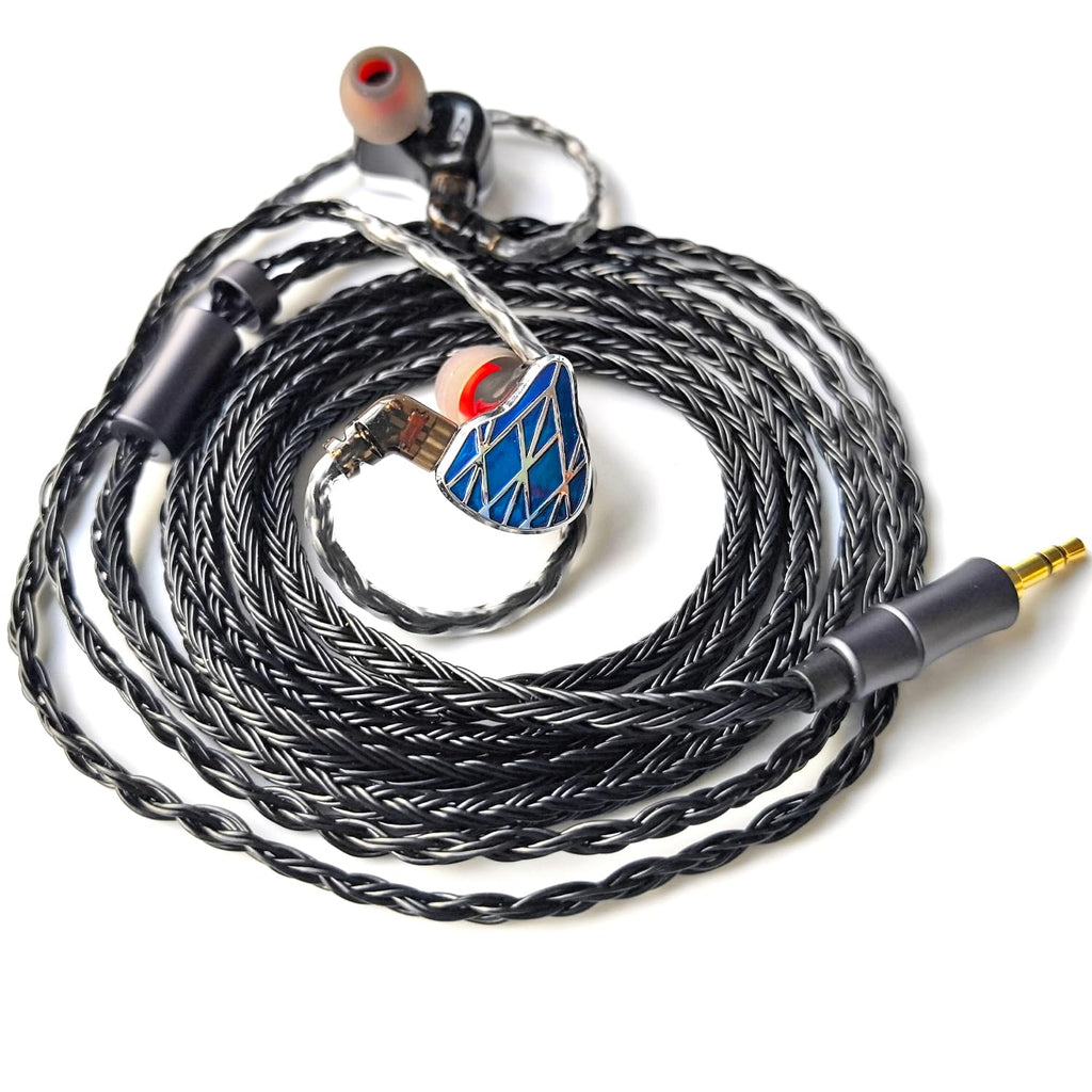 IEM Upgrade Cable, 16 Core Silver Plated Earphone Upgraded Cords, QDC-C Pin 1.5m in Ear Monitor Cable for KZ ZS10 ZSN PRO AS16 CCA CRA C12(Recessed 2pin 3.5mm 4.9ft) Black