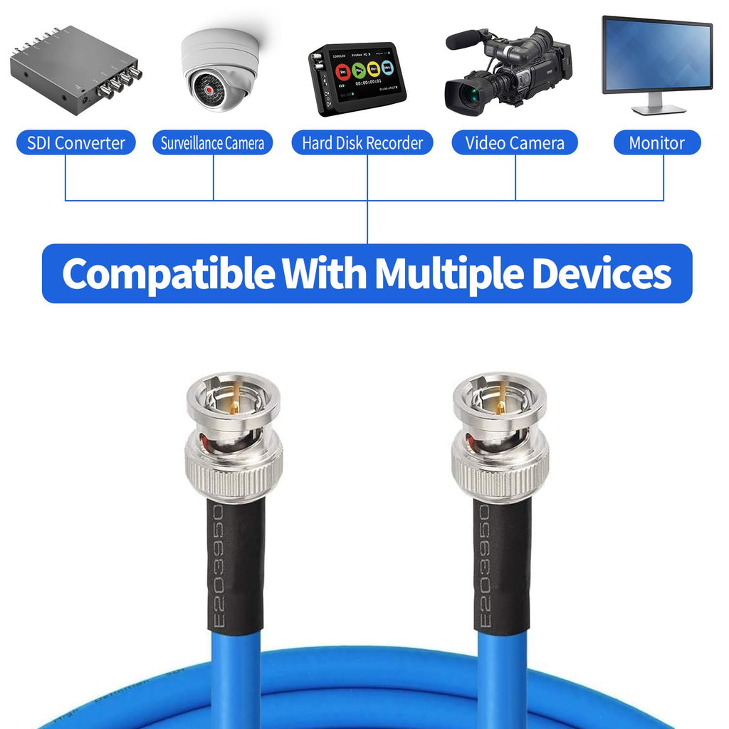 Superbat SDI Cable BNC Cable 3G/6G/12G (Belden 1694A)，10FT/15FT/30FT/50FT/100FT/200FT,Supports HD-SDI/3G-SDI/4K/8K，SDI Video Cable Precision Video Cable(1Pcs)