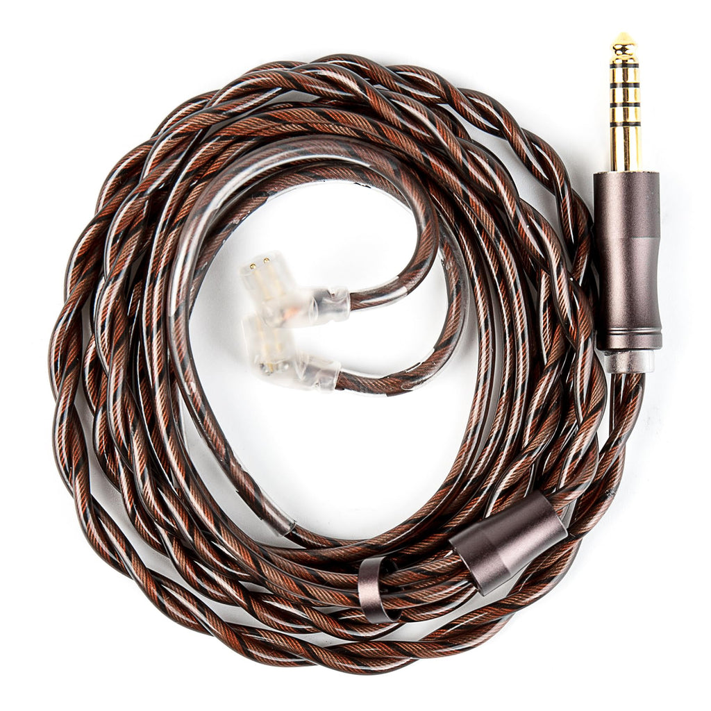 KBEAR P34 IEM Cable, 5N 2-Strands 98-Core OFC Silver-Plated HiFi Earphone Upgrade 2Pin Cable, Interchangeable 3.5mm/4.4mm Plug, in Ear Monitors Headphones Replacement Wire for Audiophile Musician