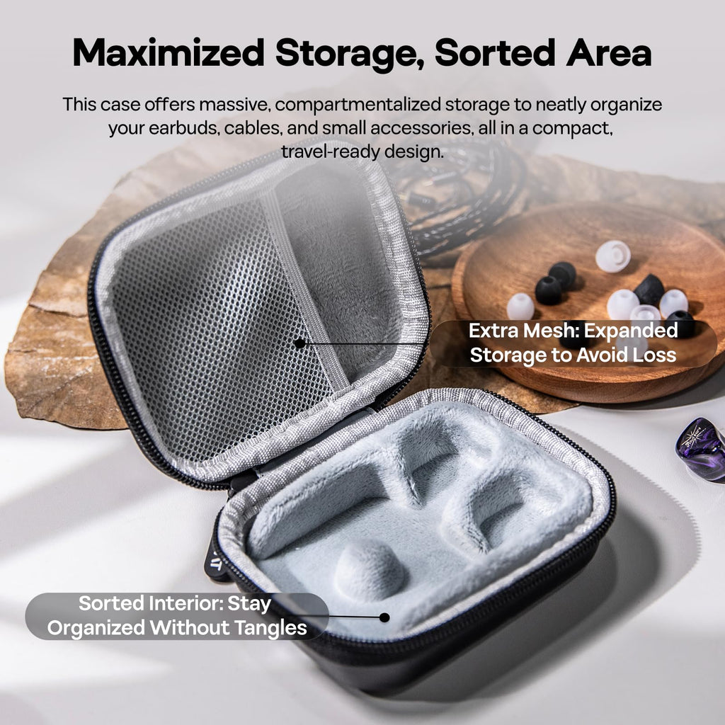 Linsoul ZiiGaat PELLEPOD Leather Earbud Case, Waterproof IEM Storage Box, Hard Carrying Bag, Protective Storage Box, Fit for Earphone ZS10 Pro, Zero: 2, EM6L, EW300, SuperMix 4, Orchestra Lite (Brown)
