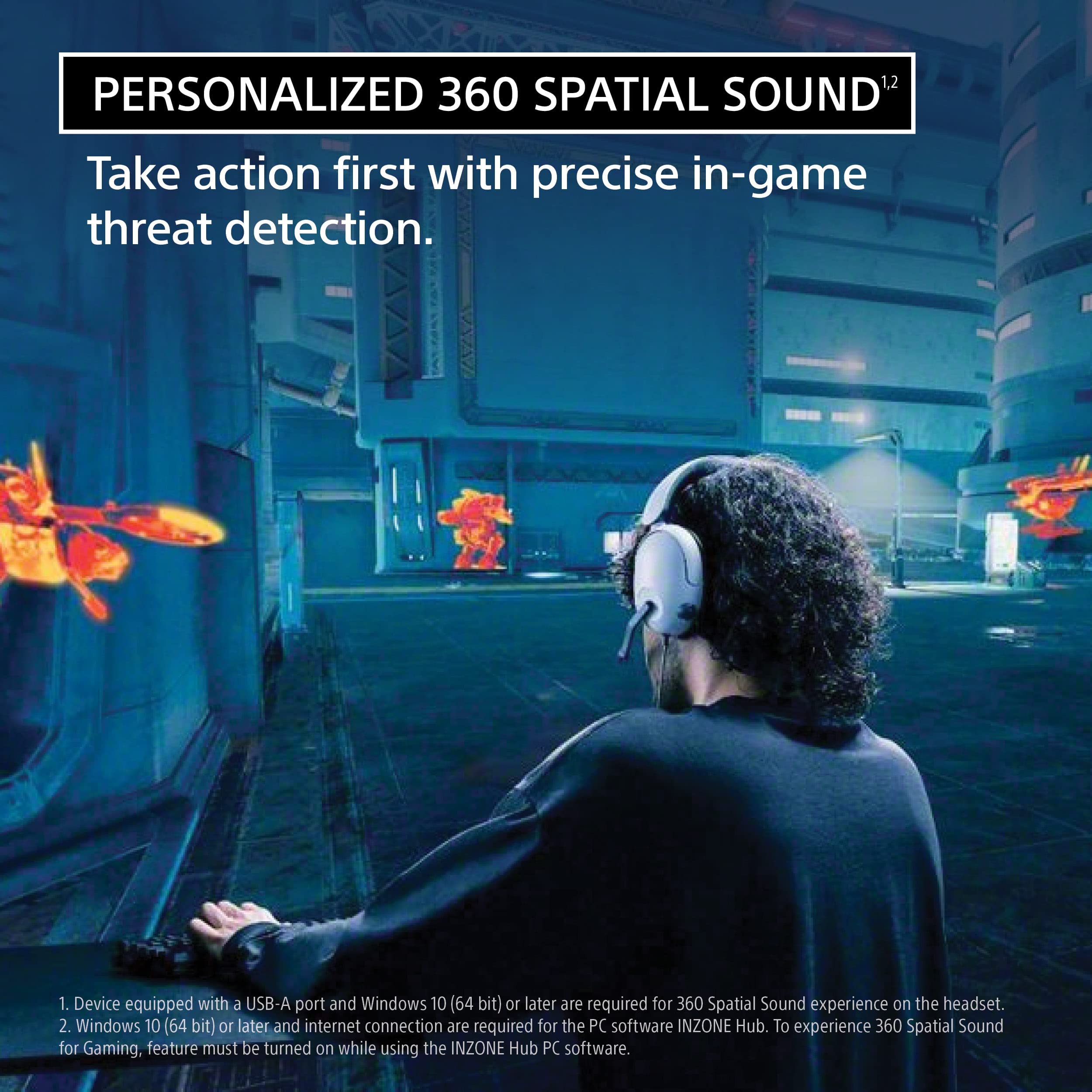 Sony INZONE H3 Wired Gaming Headphones With Mic, PS5 Headphones, Over-Ear, Personalized 360 Spatial Sound, Discord Certified MDR-G300 (White)
