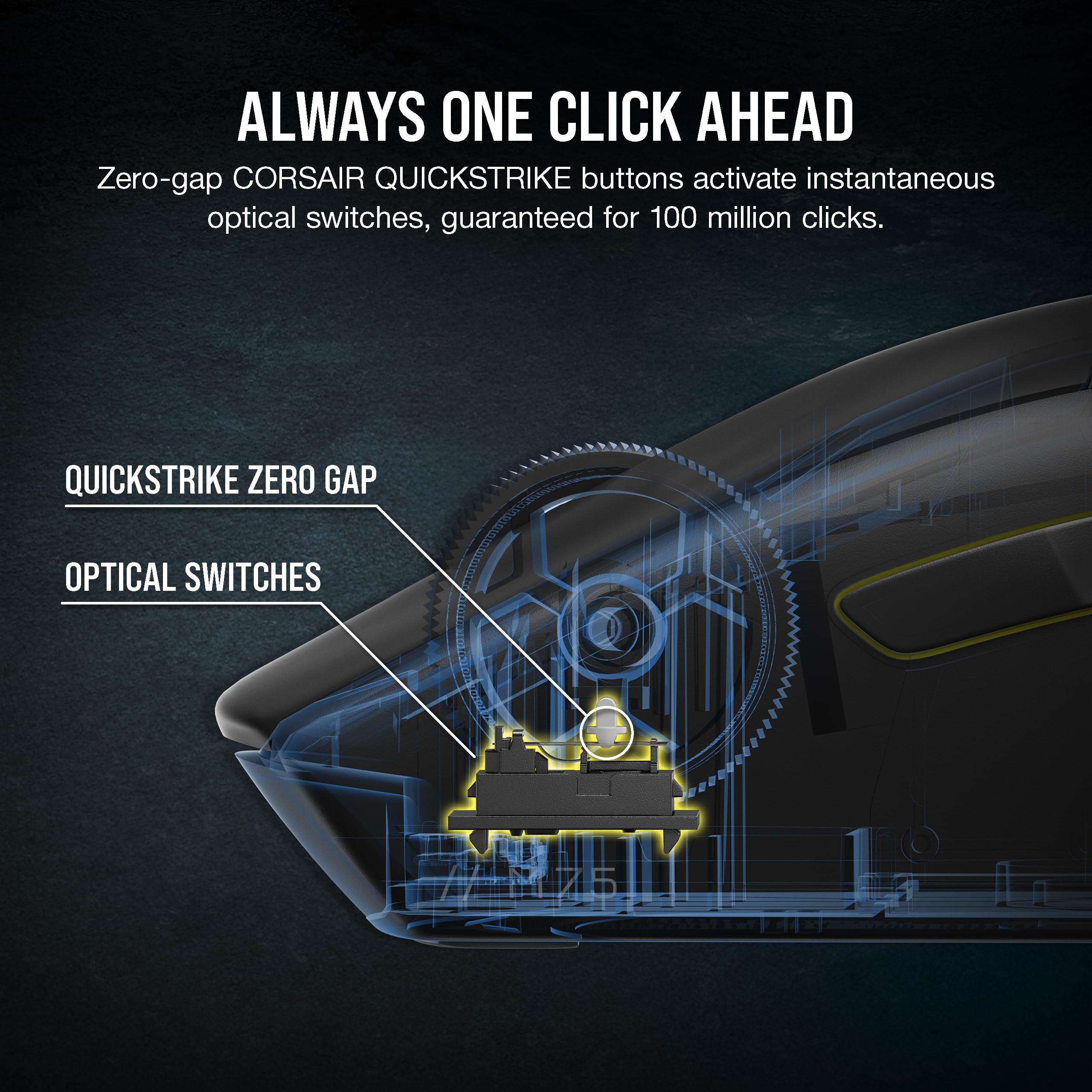 Corsair M75 Wireless Gaming Mouse - 26,000 DPI, Lightweight FPS Design, Swappable Side Buttons, iCUE Compatible, Black